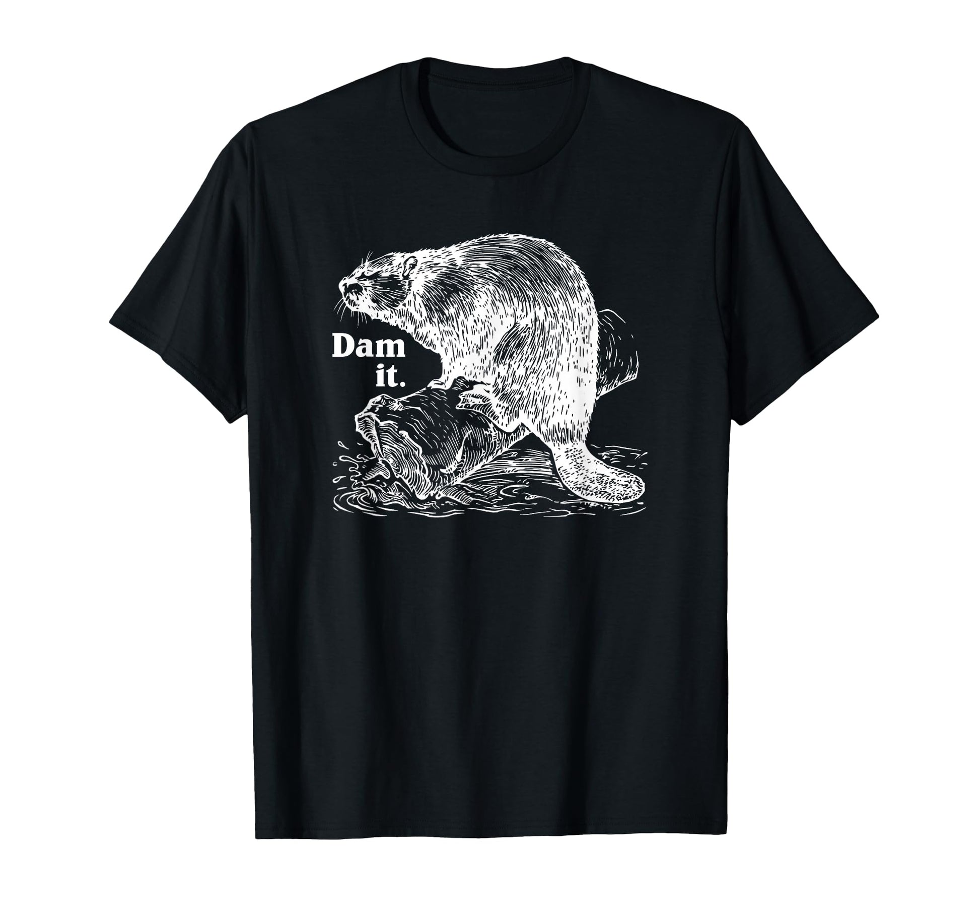 Funny Dam It Beaver Pun Dad Joke T-Shirt - Minimalist Print for Adults - T-Shirt, Sweatshirt, Hoodie