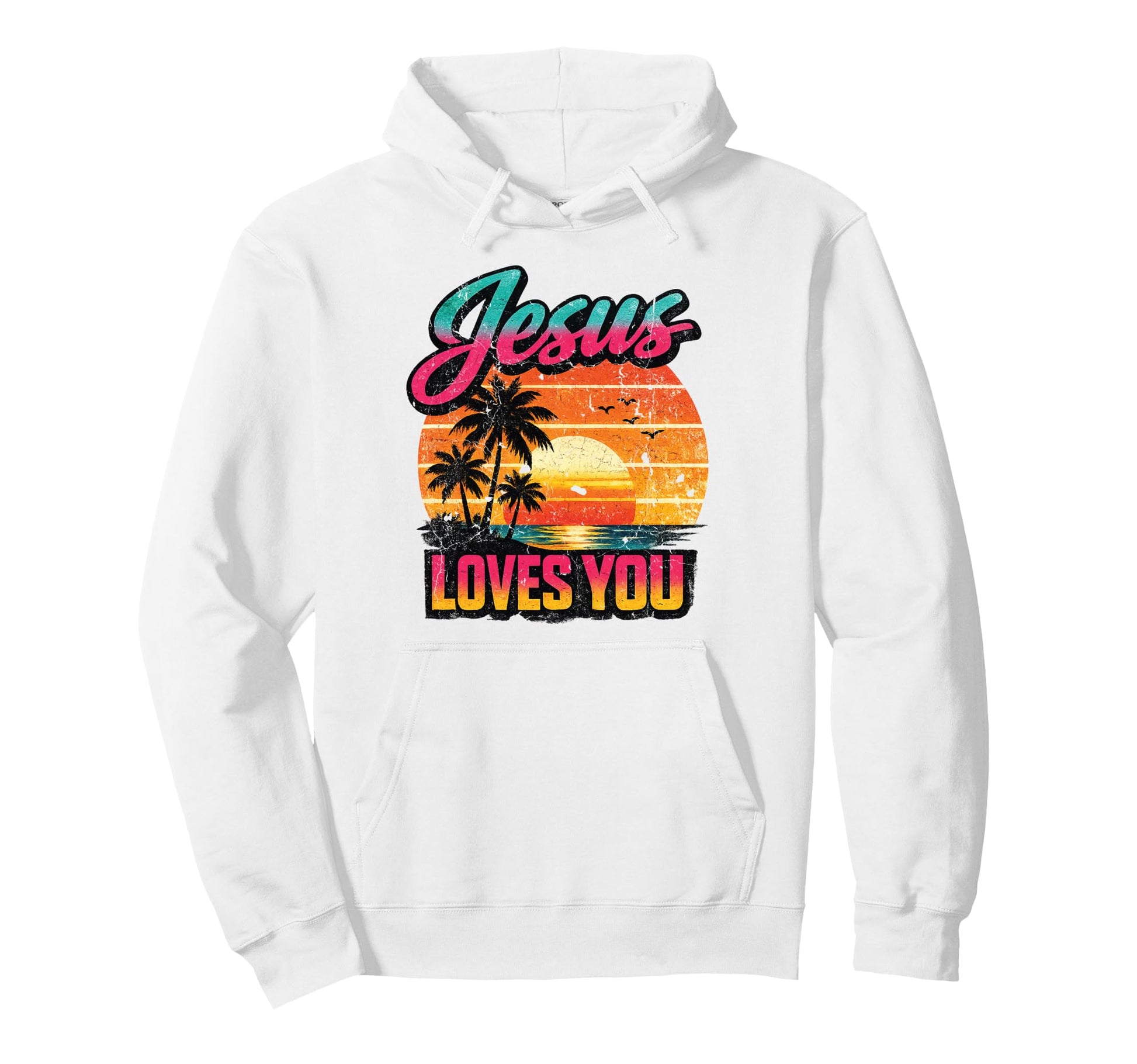 Christian Sunset 80S Summer Beach Lover Hoodie - Custom Art Print Men Women - T-Shirt, Sweatshirt, Hoodie