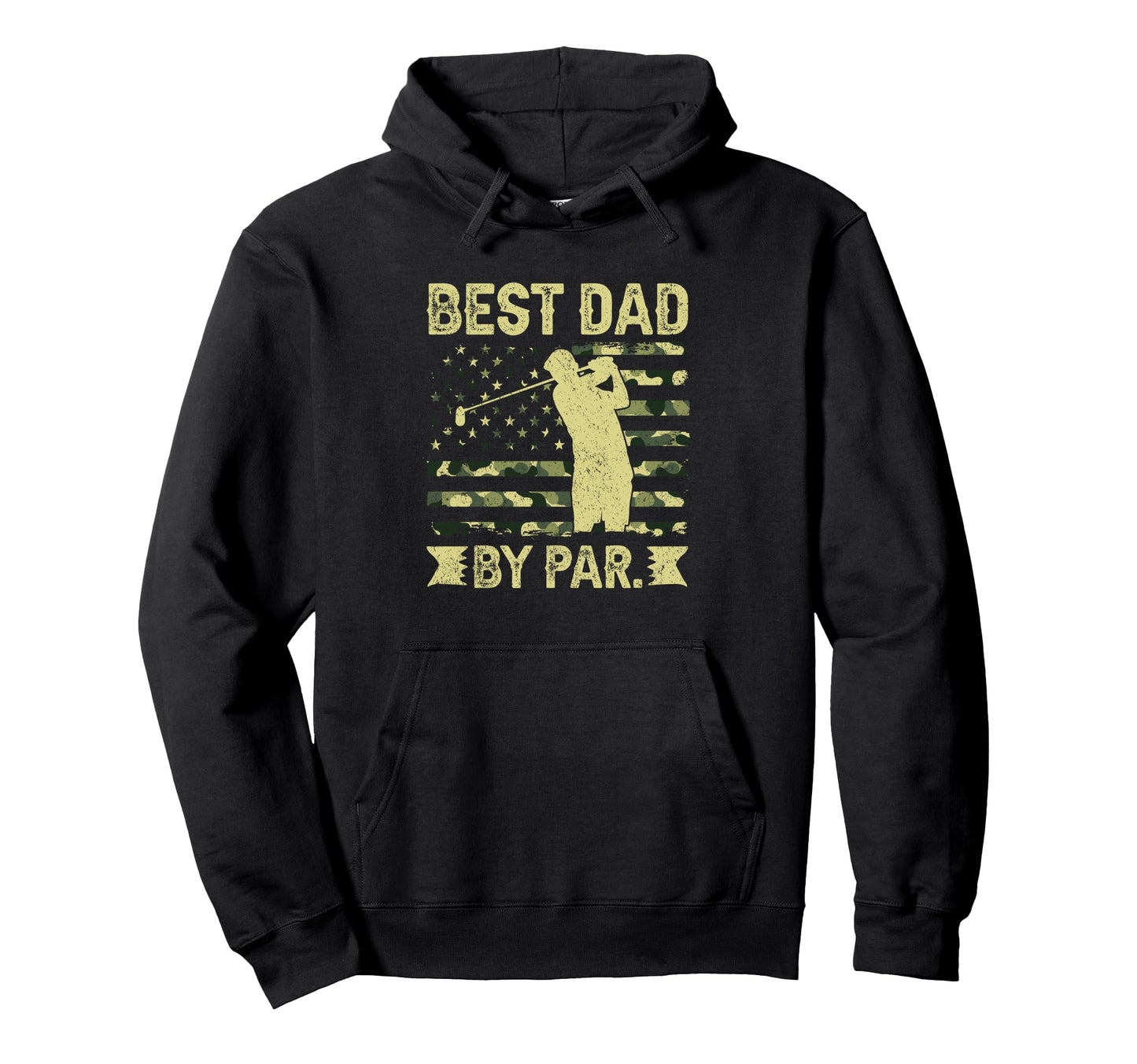 Best Dad Par Golf Silhouette Flag Hoodie - Graphic Print Men Women - T-Shirt, Sweatshirt, Hoodie