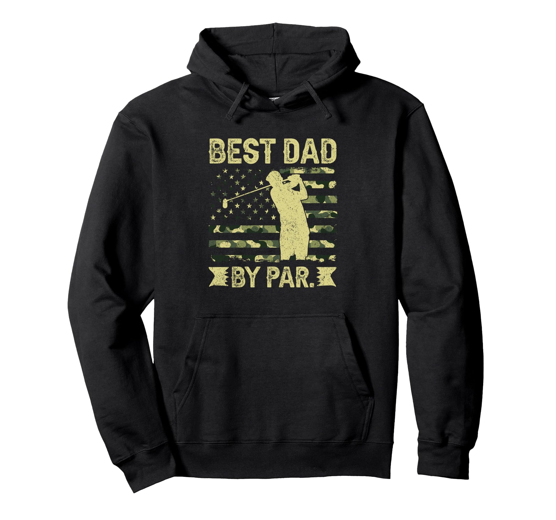 Best Dad Par Golf Silhouette Flag Hoodie - Graphic Print Men Women - T-Shirt, Sweatshirt, Hoodie