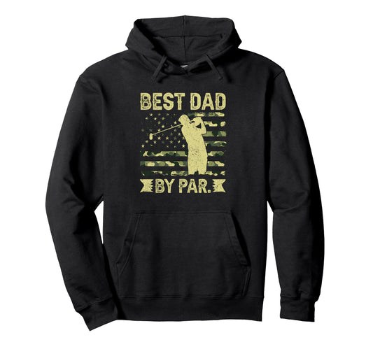 Best Dad Par Golf Silhouette Flag Hoodie - Graphic Print Men Women - T-Shirt, Sweatshirt, Hoodie