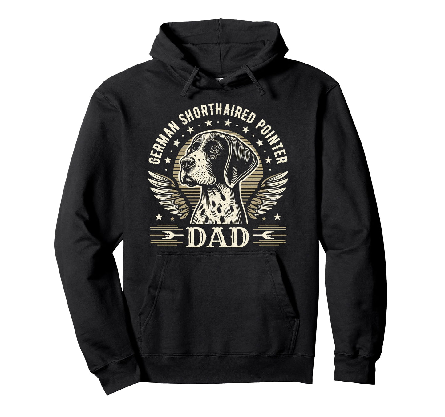 German Shorthaired Pointer Dad Biker Hoodie - Graphic Print Men Women - T-Shirt, Sweatshirt, Hoodie