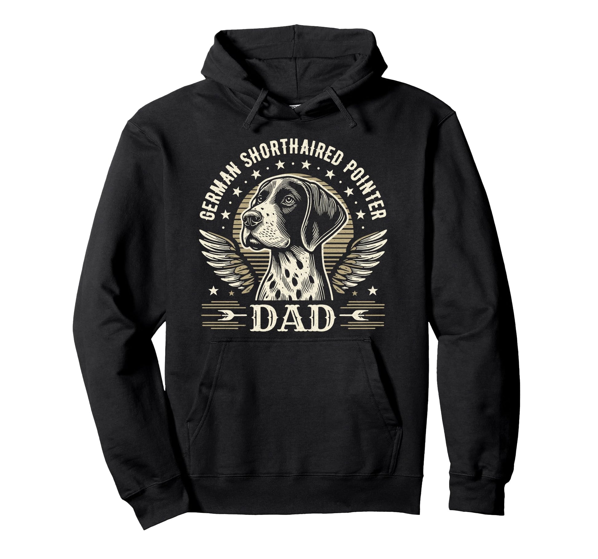 German Shorthaired Pointer Dad Biker Hoodie - Graphic Print Men Women - T-Shirt, Sweatshirt, Hoodie