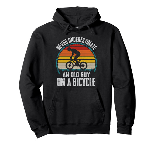 Bicycle Old Guy Mountain Biker Funny Hoodie - Custom Art Print Unisex - T-Shirt, Sweatshirt, Hoodie