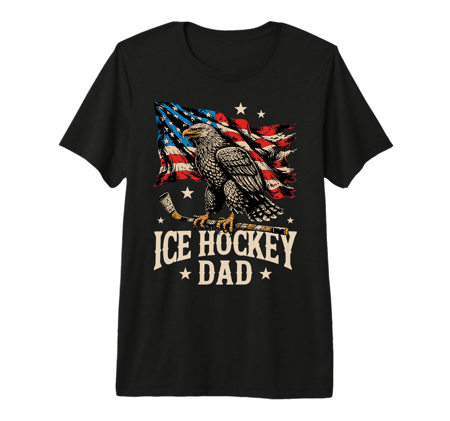 Mens Ice Hockey Dad Tri Blend T-Shirt - Trendy Graphic Unisex - T-Shirt, Sweatshirt, Hoodie