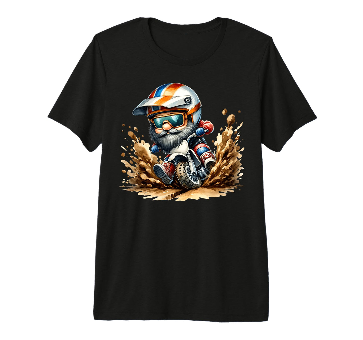 Dirt Bike Motocross Dad Gnome Takes Curve T-Shirt - Novelty Apparel Unisex - T-Shirt, Sweatshirt, Hoodie