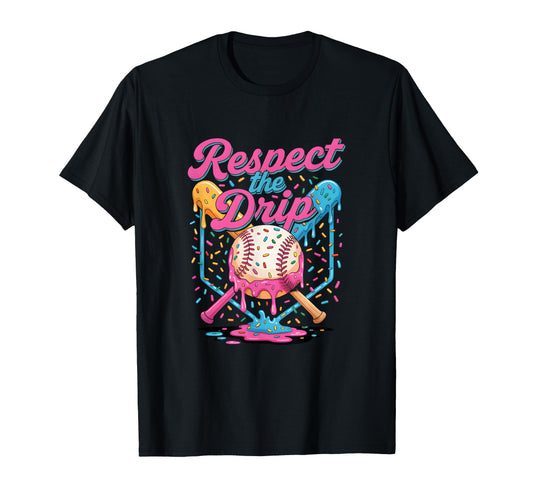 Baseball Mom Dad Son Ice Cream Drip T-Shirt - Unique Graphic for Adults - T-Shirt, Sweatshirt, Hoodie