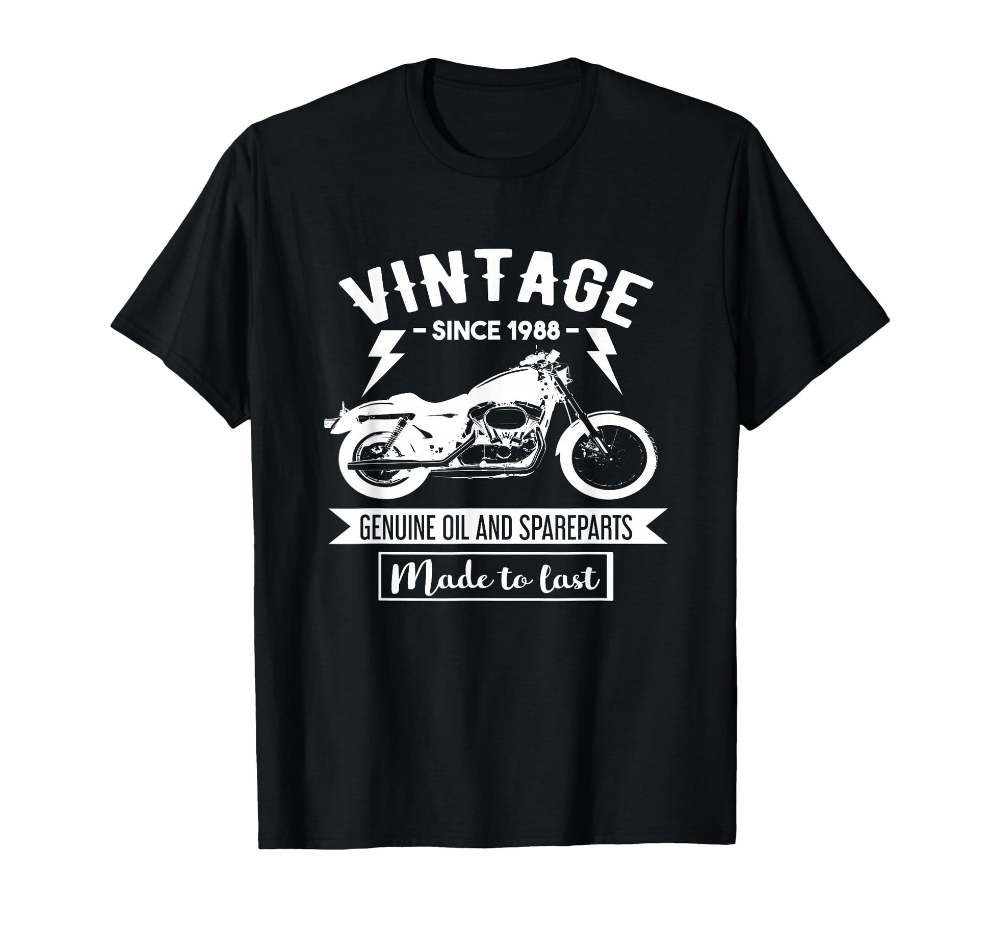 Since 1988 Made To Last Motorcycle Biker T-Shirt - Custom Art Print Unisex - T-Shirt, Sweatshirt, Hoodie
