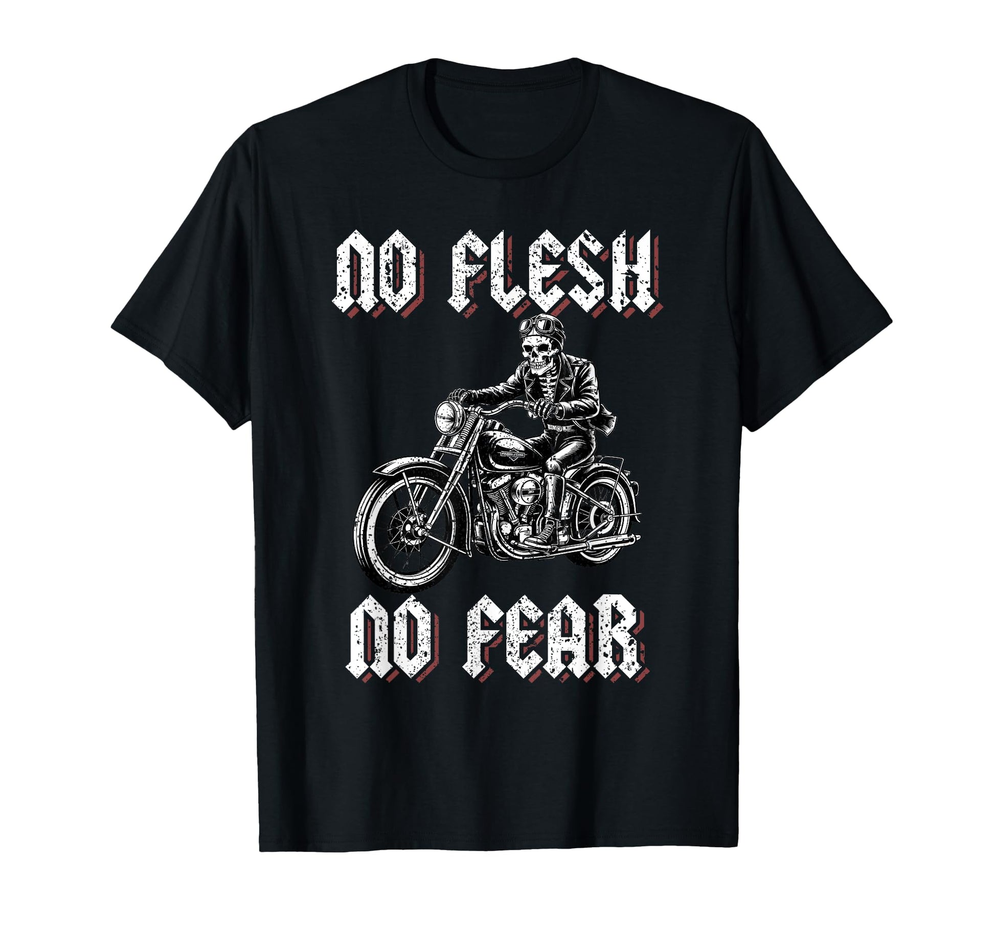 Skeleton Biker Motorcycle Dad No Flesh T-Shirt - Unique Graphic Men Women - T-Shirt, Sweatshirt, Hoodie