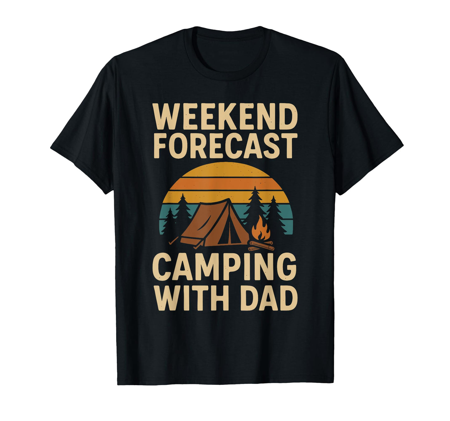 Camping Dad Weekend Forecast Funny Camp T-Shirt - Minimalist Print Unisex - T-Shirt, Sweatshirt, Hoodie