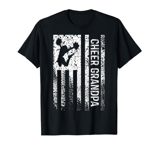 Cheer Grandpa American Flag T-Shirt - Novelty Apparel for Adults - T-Shirt, Sweatshirt, Hoodie