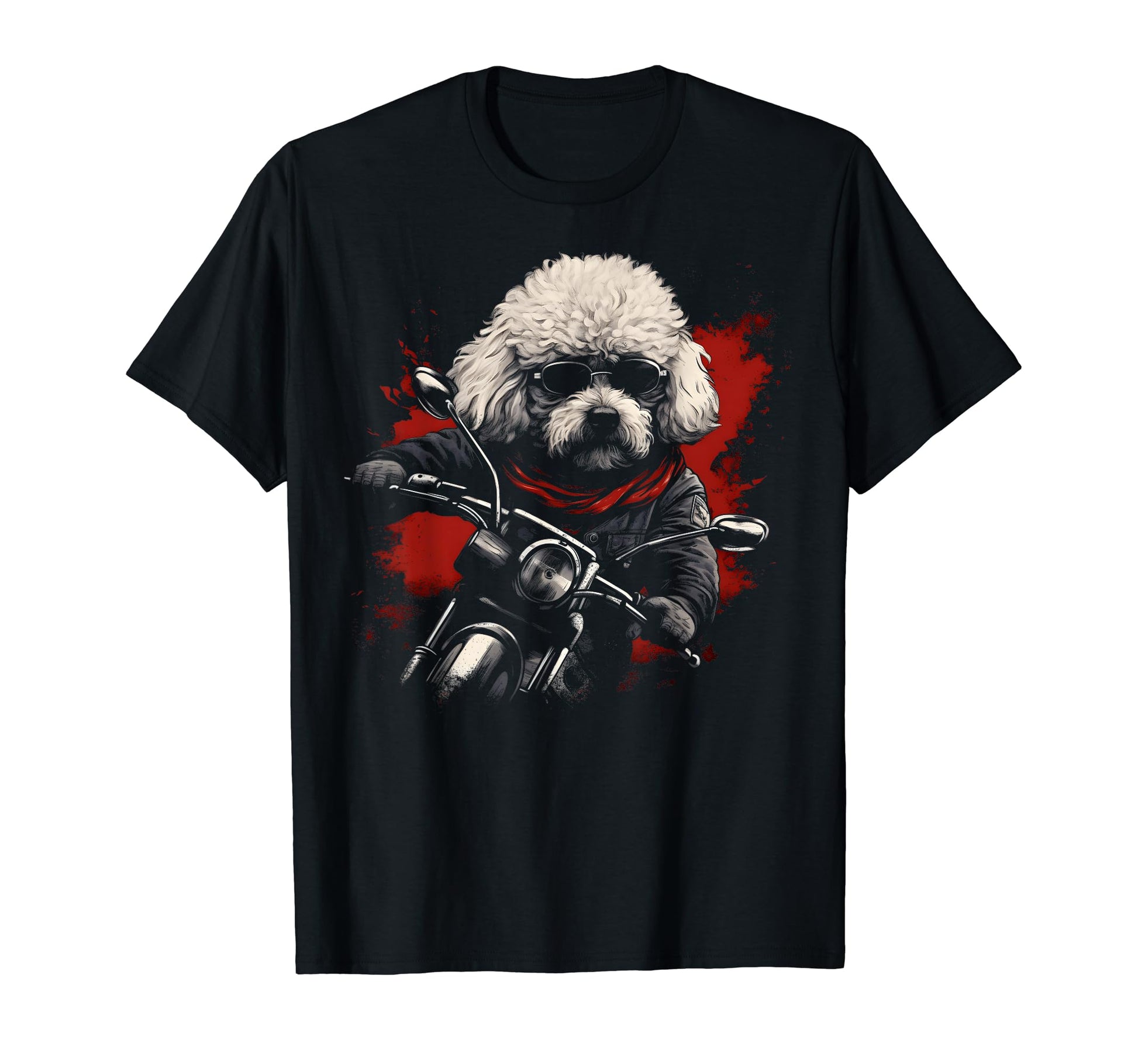 Motorcycle Dad Biker Dog Funny Bichon T-Shirt - Streetwear Style Men Women - T-Shirt, Sweatshirt, Hoodie