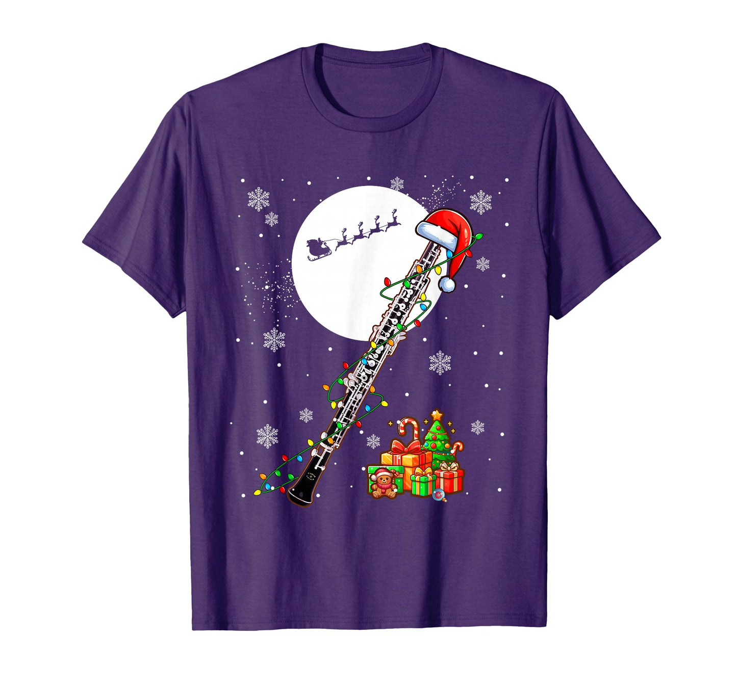 Santa Oboe Instrumentalist Lover Player T-Shirt - Unique Graphic Unisex - T-Shirt, Sweatshirt, Hoodie