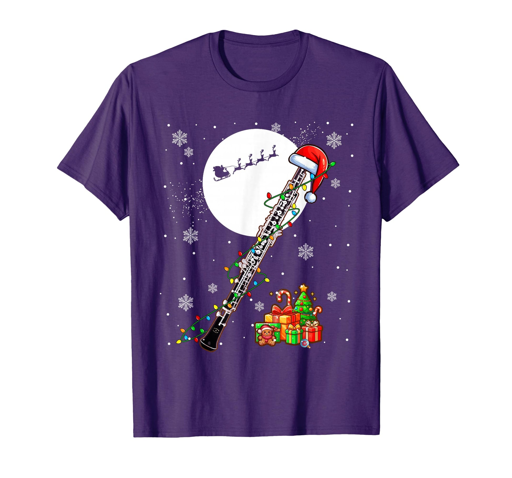 Santa Oboe Instrumentalist Lover Player T-Shirt - Unique Graphic Unisex - T-Shirt, Sweatshirt, Hoodie