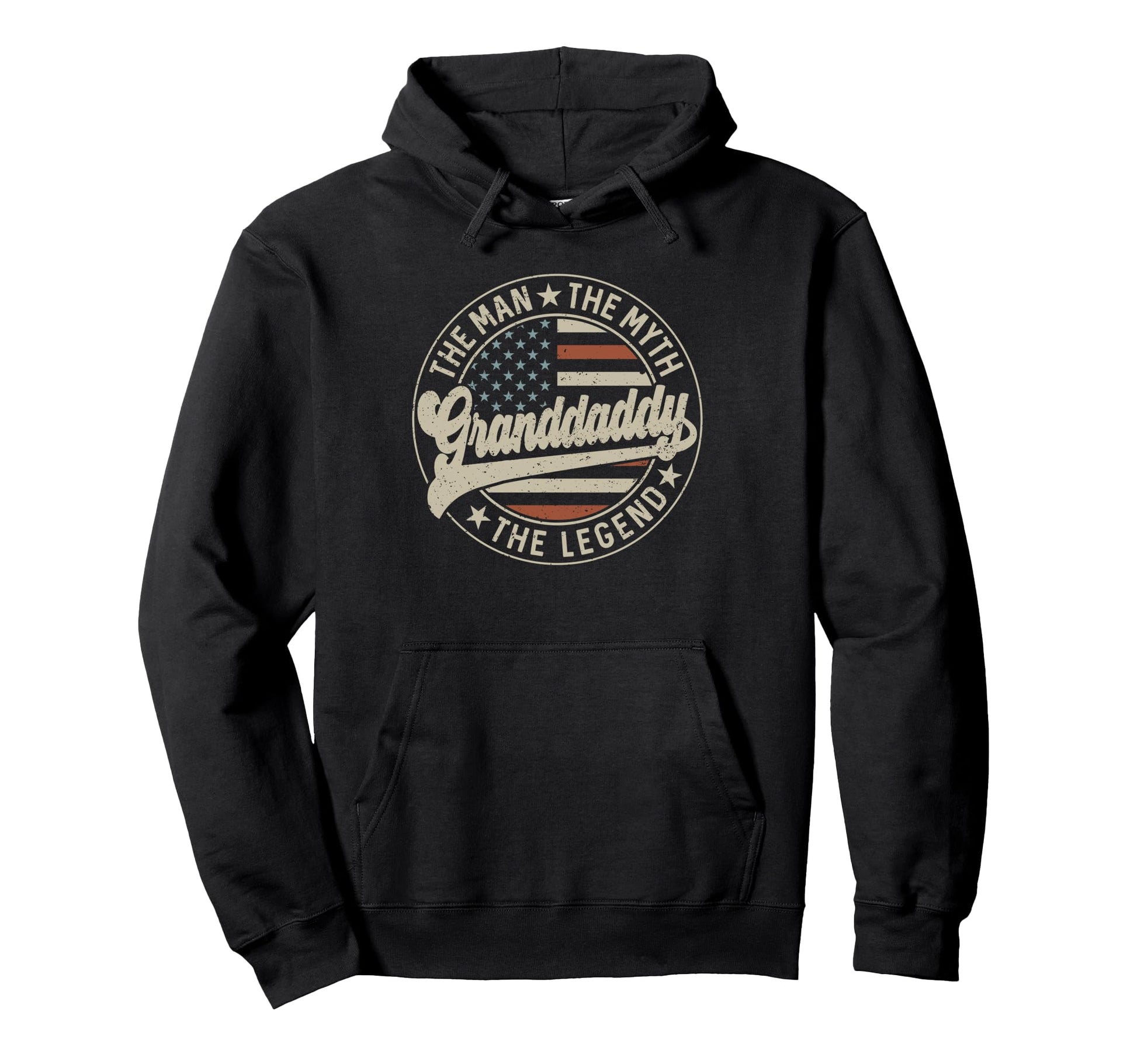 Granddaddy Myth Legend Us Flag Hoodie - Casual Everyday Wear Unisex - T-Shirt, Sweatshirt, Hoodie