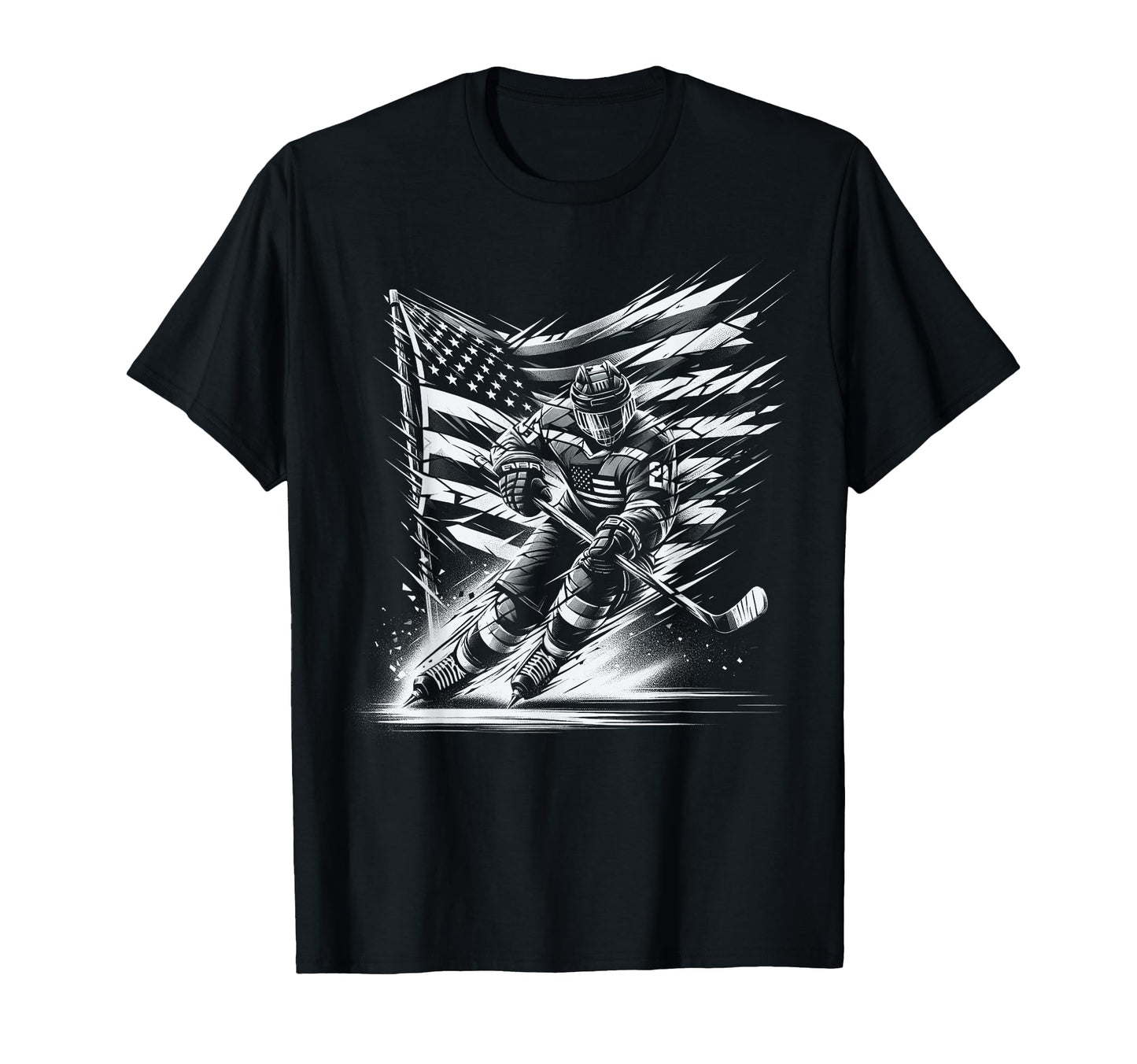 Hockey American Flag 4Th July T-Shirt - Novelty Apparel Men Women - T-Shirt, Sweatshirt, Hoodie