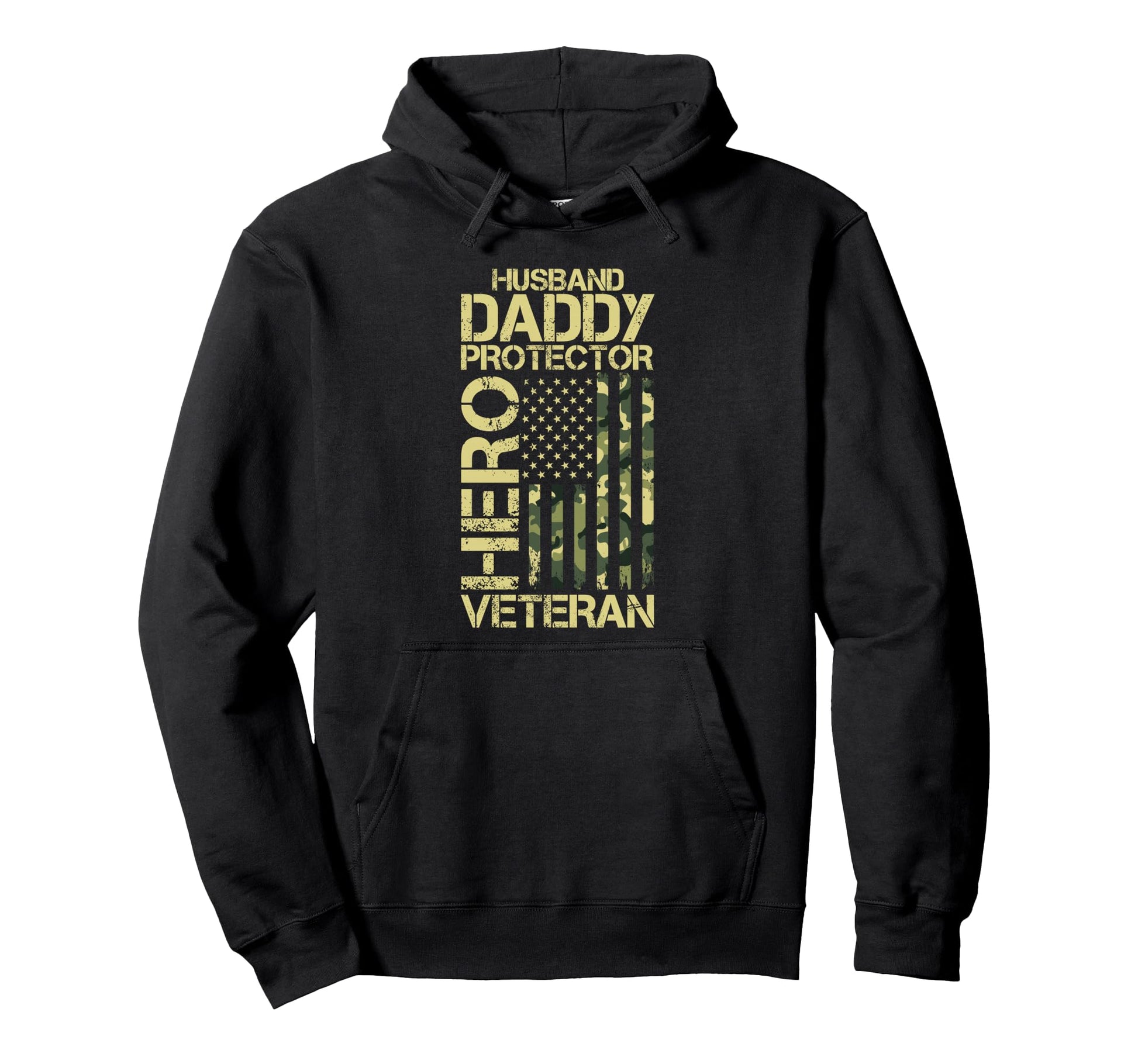 Husband Daddy Protector Hero Veteran Hoodie - Aesthetic Graphic Unisex - T-Shirt, Sweatshirt, Hoodie