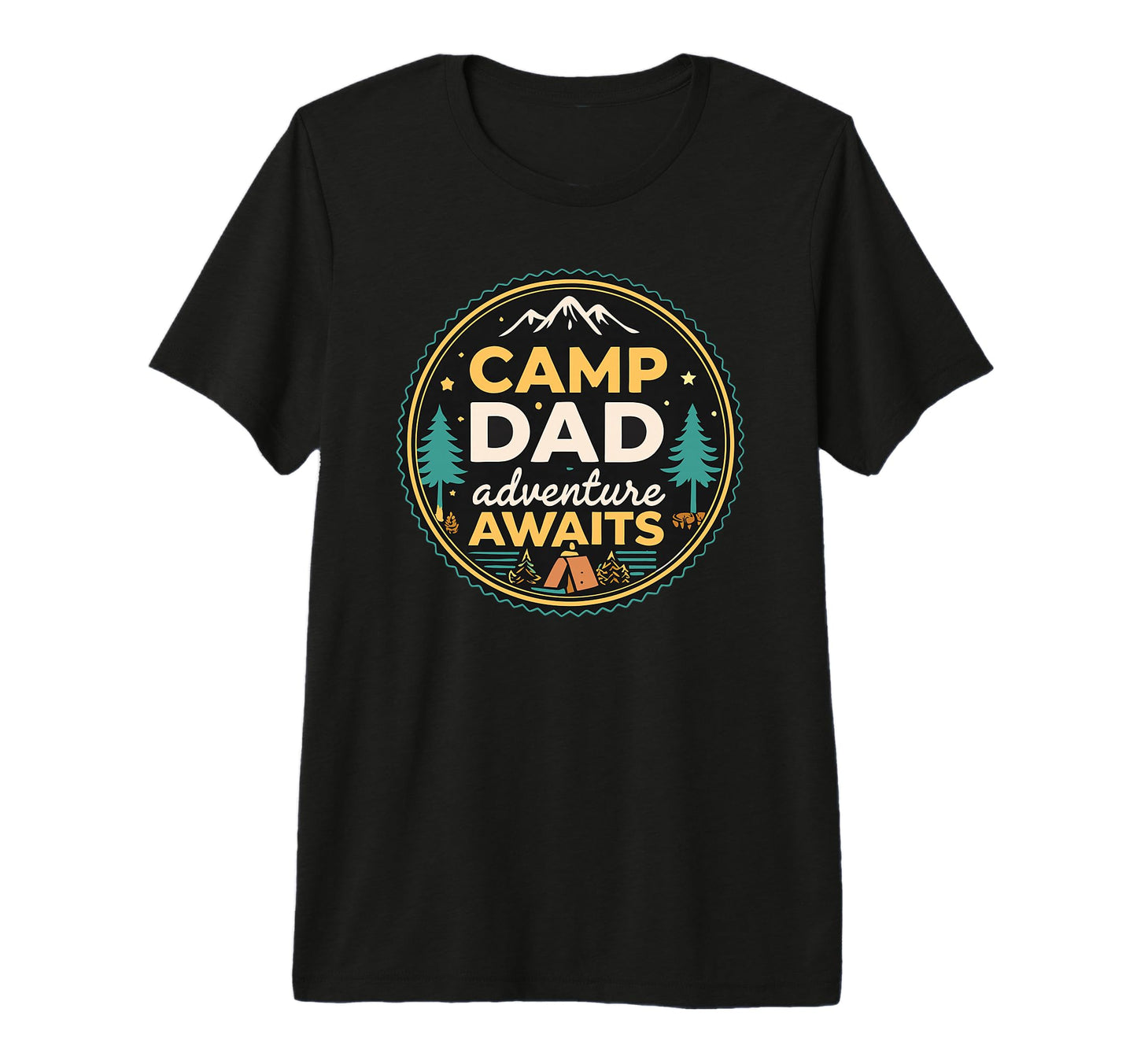 Mens Camping Dad Adventure Awaits T-Shirt - Casual Everyday Wear Men Women - T-Shirt, Sweatshirt, Hoodie