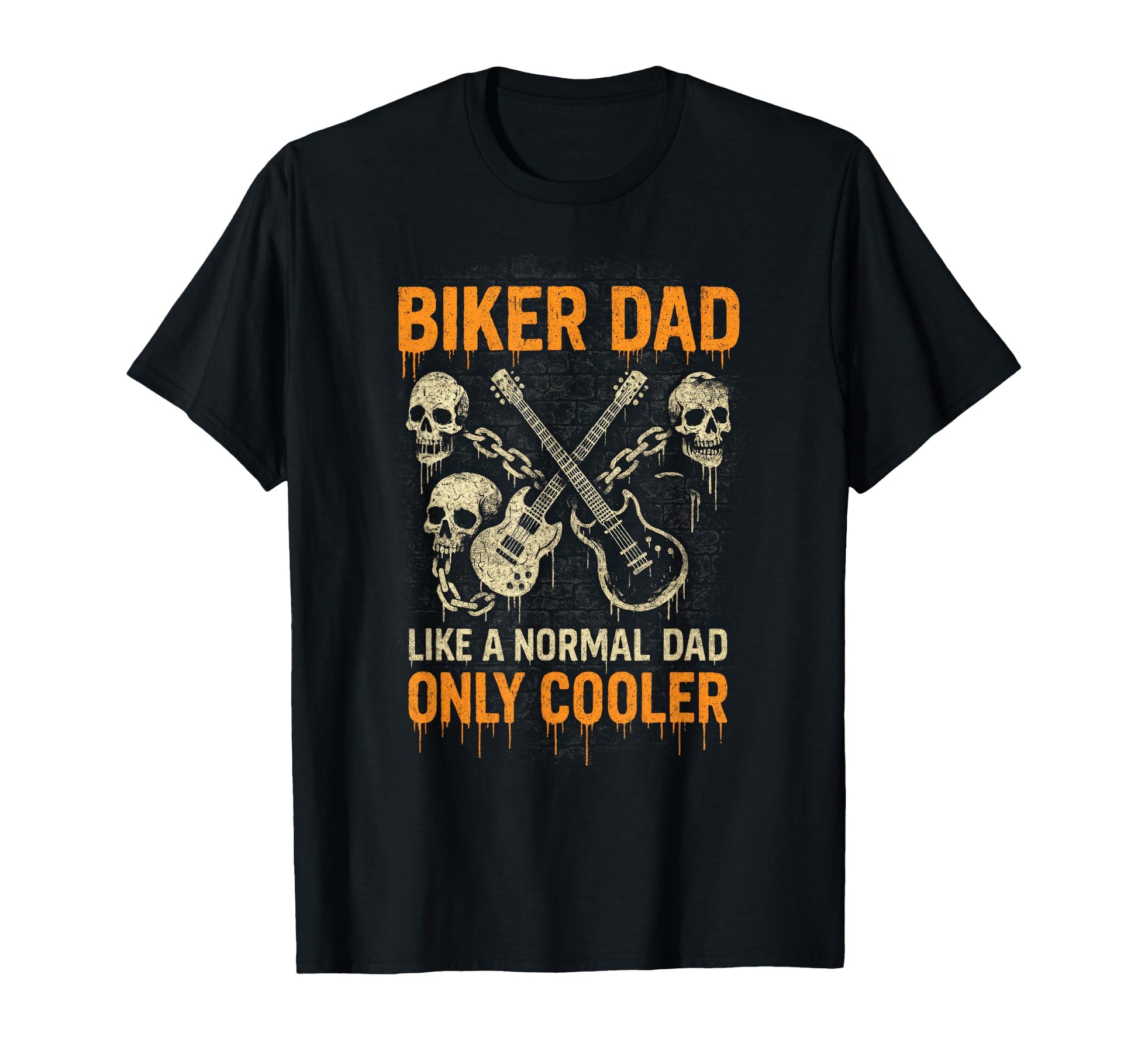 Biker Dad Skull Guitar Motorcycle Rebel T-Shirt - Streetwear Style Unisex - T-Shirt, Sweatshirt, Hoodie