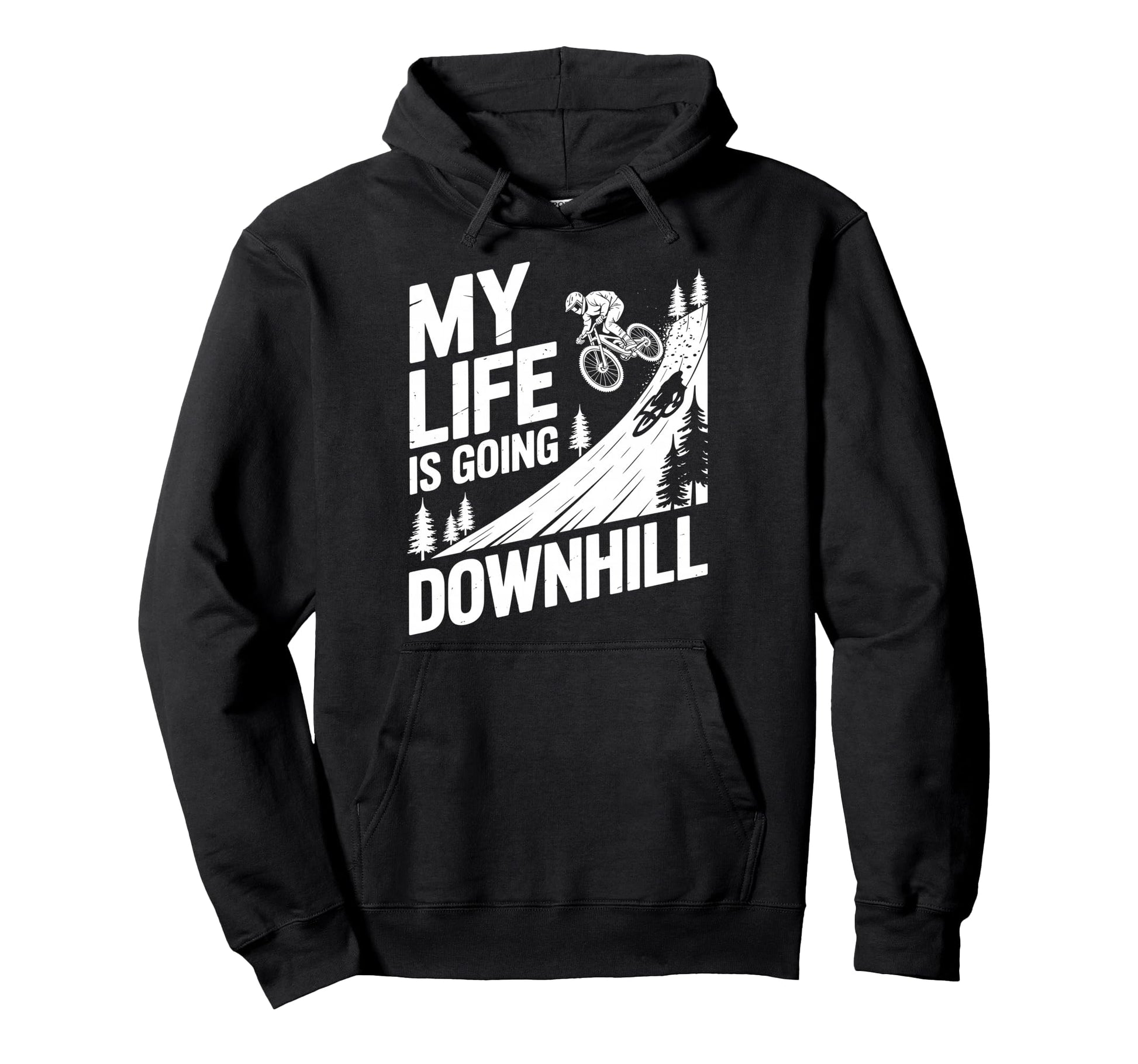 Downhill Mountain Bike Art Mtb Hoodie - Custom Art Print Men Women - T-Shirt, Sweatshirt, Hoodie