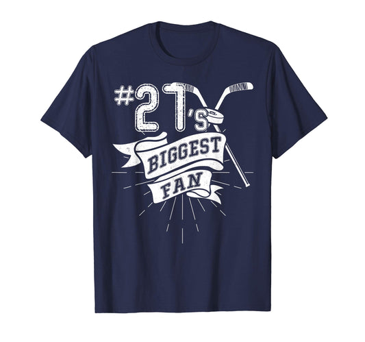 Biggest Fan Ice Hockey Player Number T-Shirt - Minimalist Print for Adults - T-Shirt, Sweatshirt, Hoodie