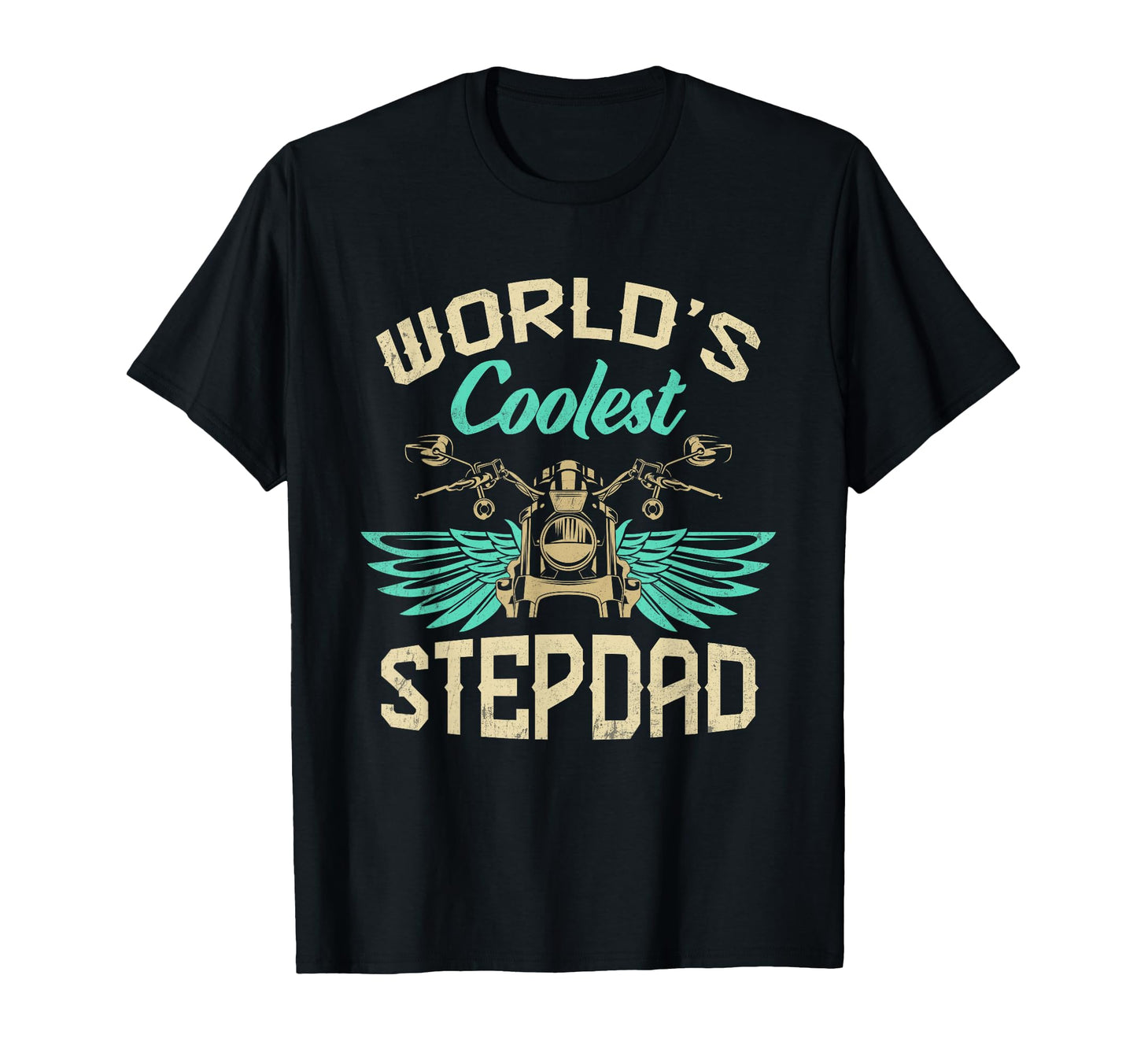 Worlds Coolest Stepdad Motorcycle T-Shirt - Minimalist Print Unisex - T-Shirt, Sweatshirt, Hoodie