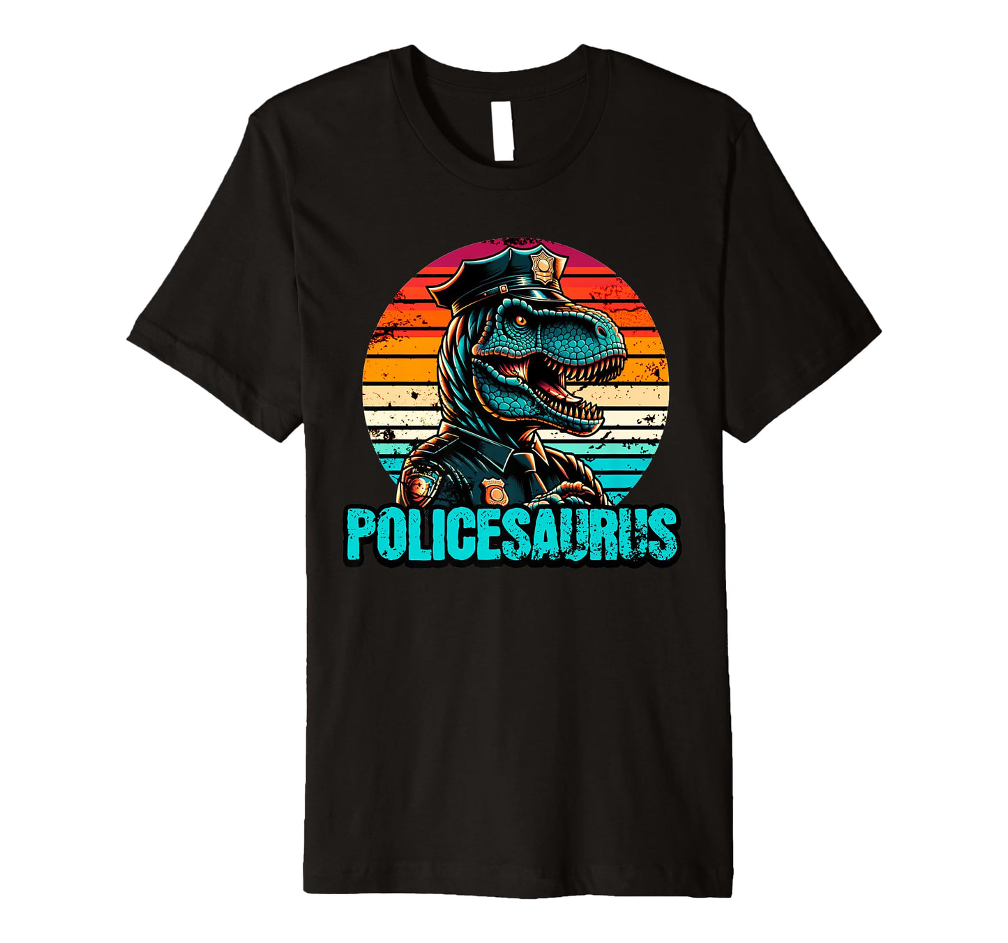 Police Dinosaur Policesaurus Funny T-Shirt - Custom Art Print for Adults - T-Shirt, Sweatshirt, Hoodie