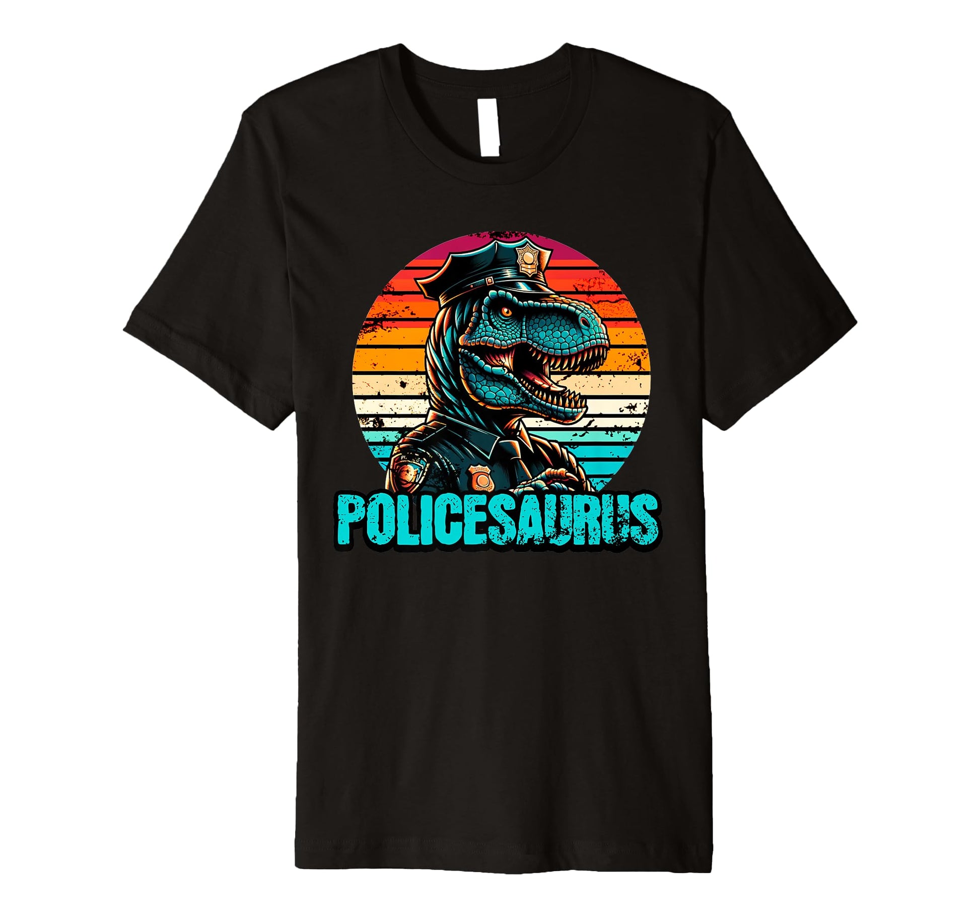 Police Dinosaur Policesaurus Funny T-Shirt - Custom Art Print for Adults - T-Shirt, Sweatshirt, Hoodie