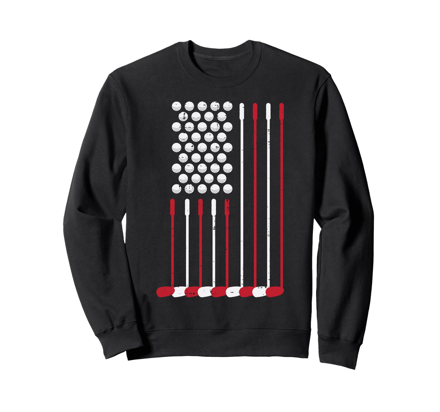 Golf Balls Clubs Us Flag 4Th July Sweatshirt - Minimalist Print for Adults - T-Shirt, Sweatshirt, Hoodie