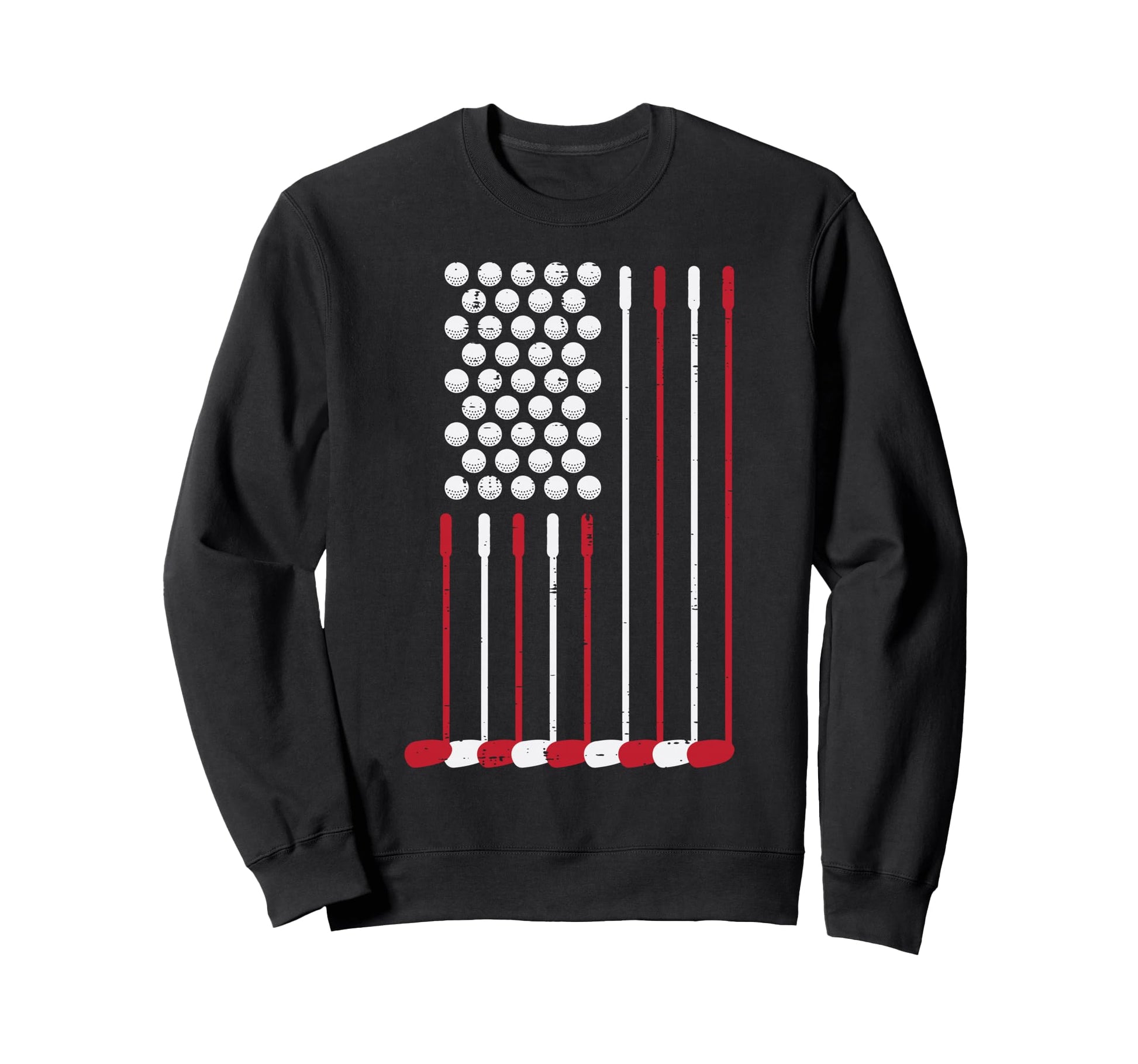 Golf Balls Clubs Us Flag 4Th July Sweatshirt - Minimalist Print for Adults - T-Shirt, Sweatshirt, Hoodie