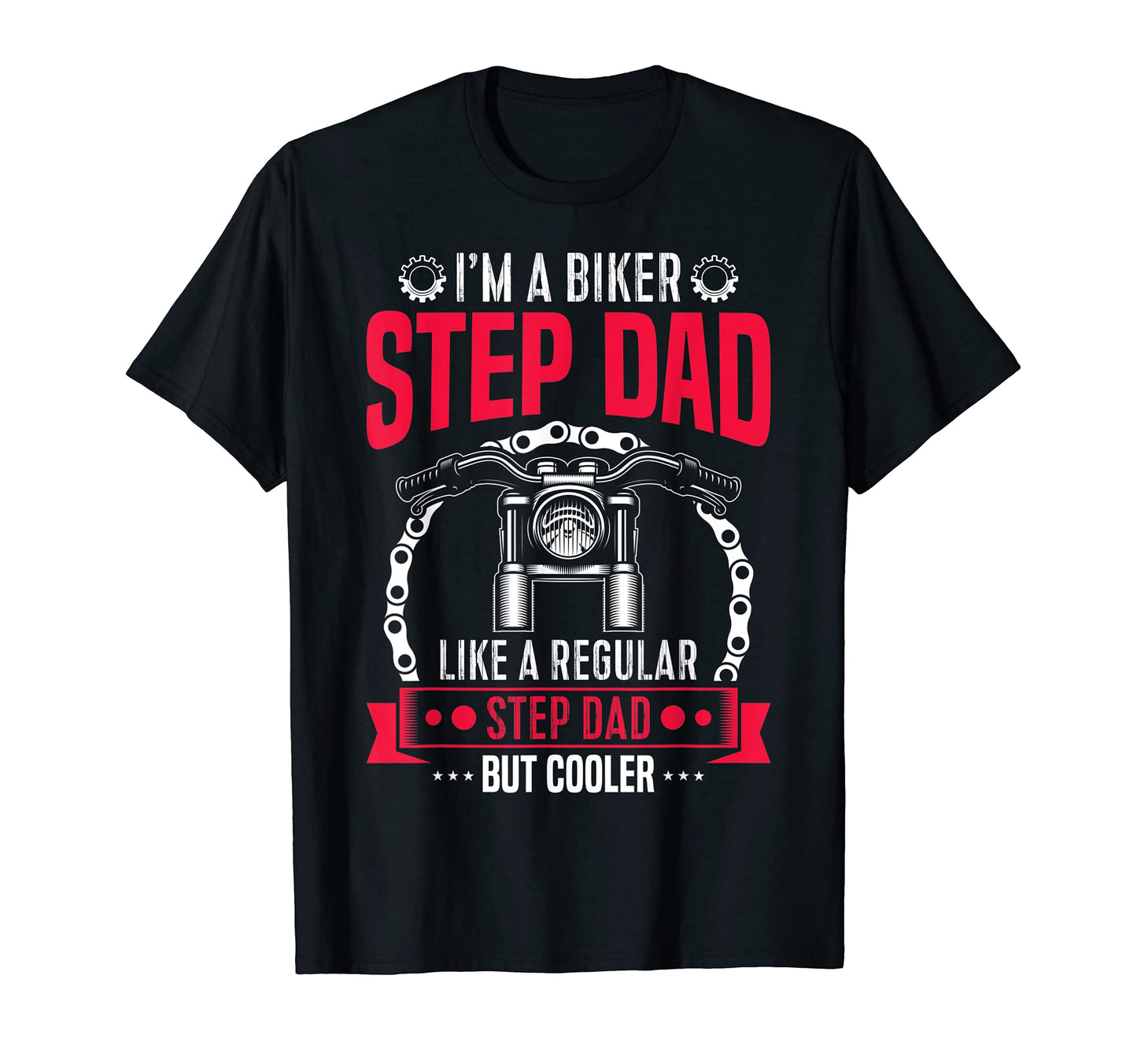 Mens Biker Step Dad Motorcycle Fathers T-Shirt - Trendy Graphic Men Women - T-Shirt, Sweatshirt, Hoodie