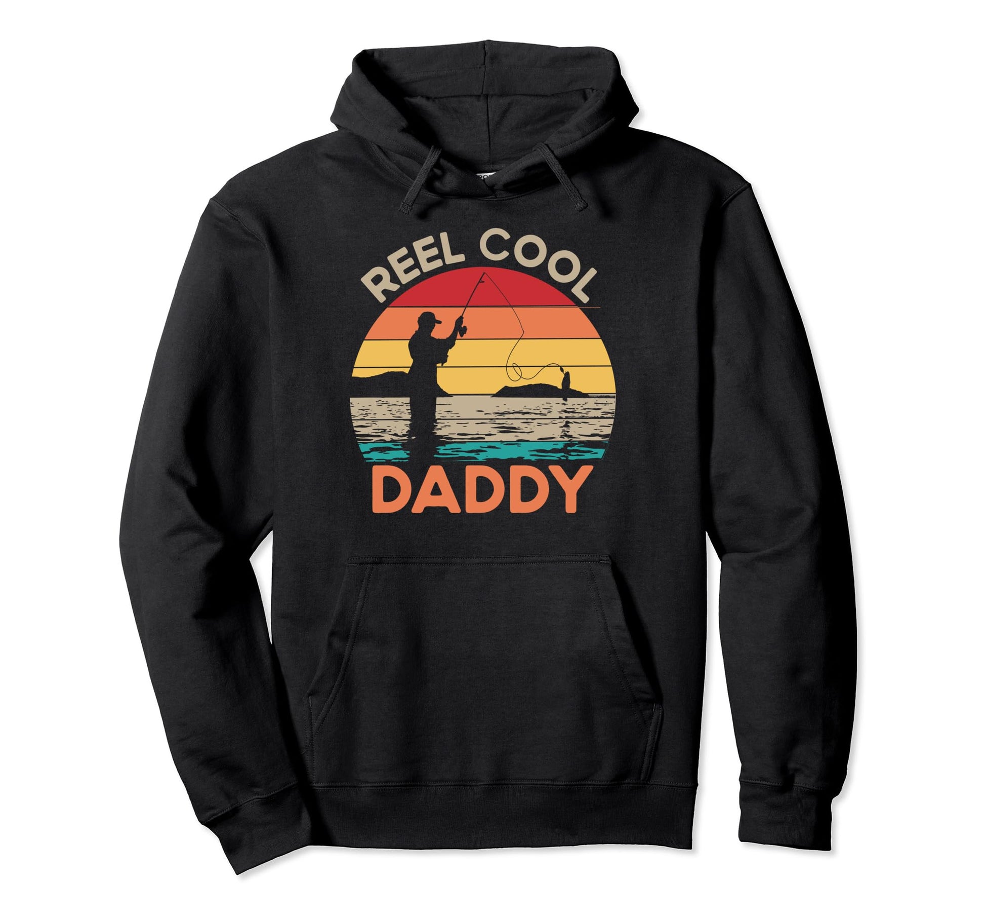 Reel Daddy Fishing Dad Hoodie - Graphic Print Men Women - T-Shirt, Sweatshirt, Hoodie