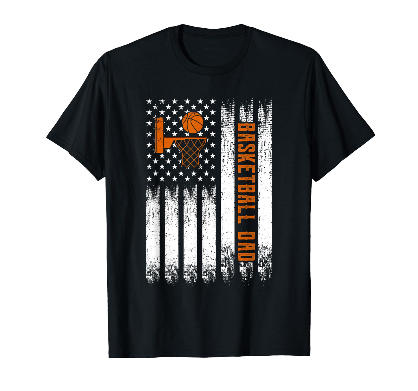 American Basketball Usa Flag Dad Fathers T-Shirt - Custom Art Print Unisex - T-Shirt, Sweatshirt, Hoodie