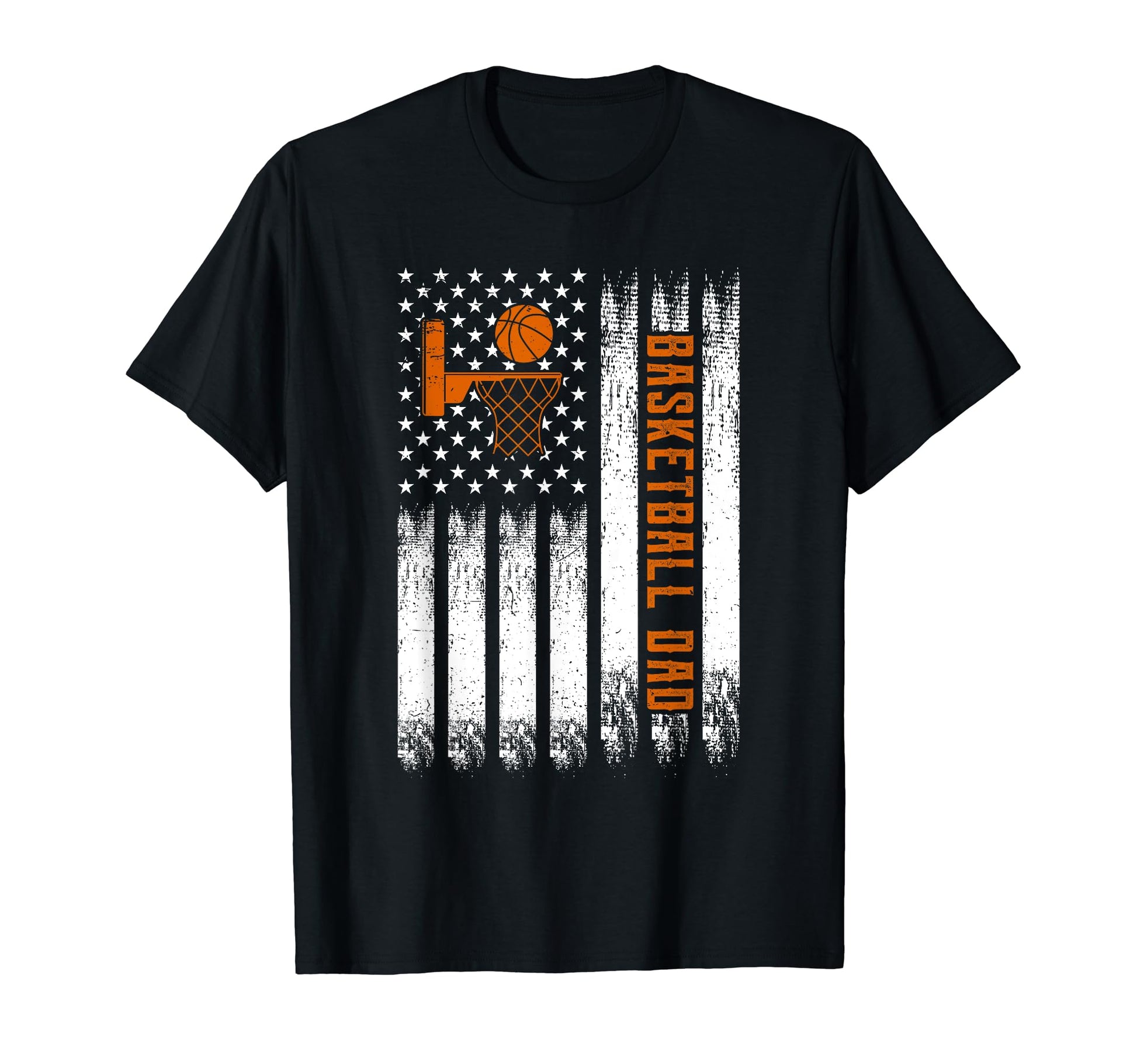 American Basketball Usa Flag Dad Fathers T-Shirt - Custom Art Print Unisex - T-Shirt, Sweatshirt, Hoodie