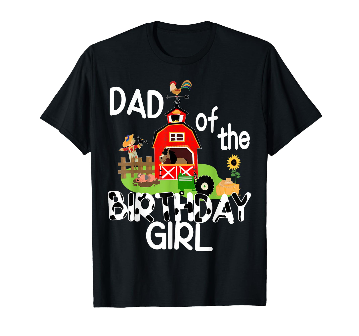 Dad Birthday Cow Farm Barnyard Party T-Shirt - Minimalist Print Men Women - T-Shirt, Sweatshirt, Hoodie