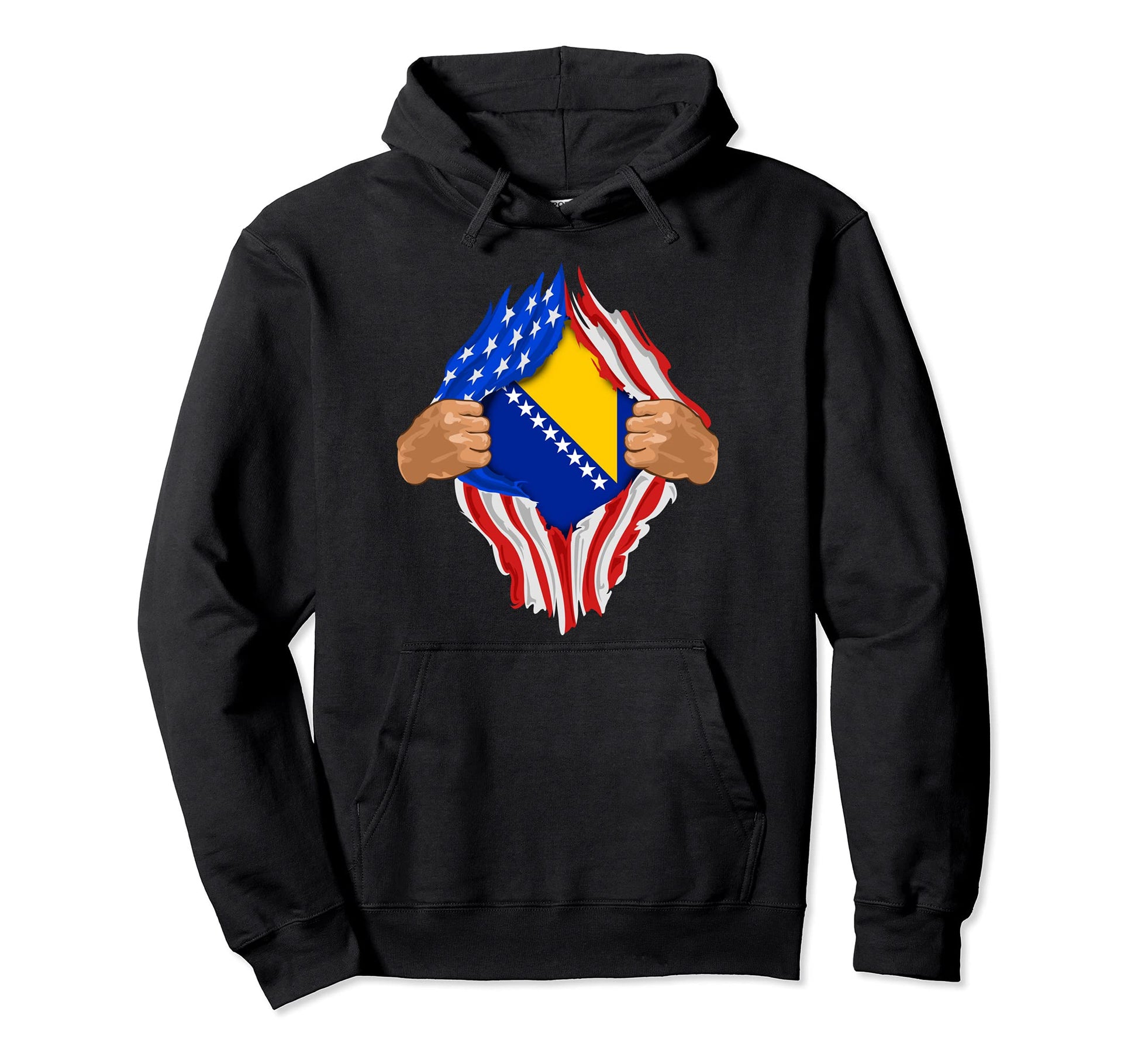 Bosnia And Herzegovina Blood Inside Hoodie - Minimalist Print for Adults - T-Shirt, Sweatshirt, Hoodie