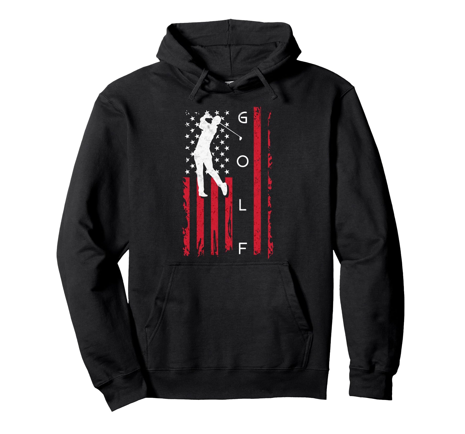 Us Flag Golf Golfer Golfing Dad Hoodie - Graphic Print for Adults - T-Shirt, Sweatshirt, Hoodie