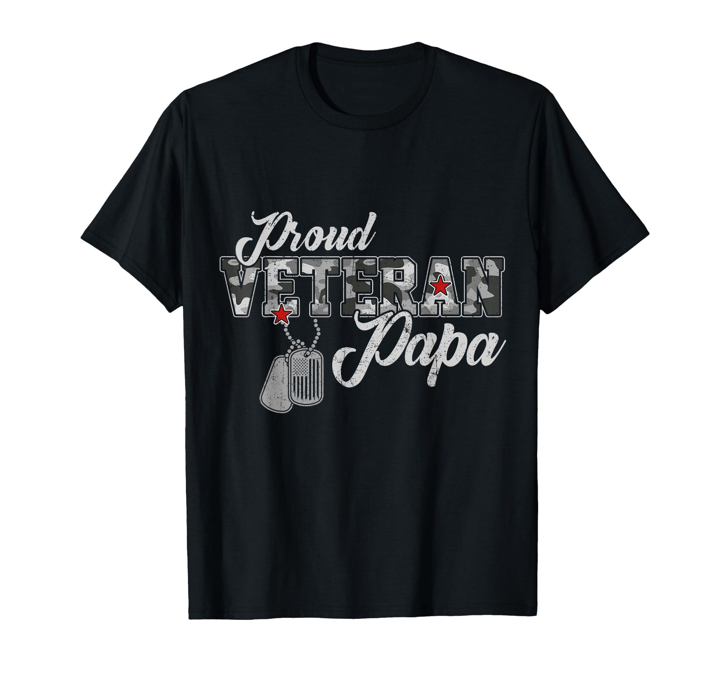 Proud Veteran Papa Camouflage Flag Us T-Shirt - Minimalist Print Men Women - T-Shirt, Sweatshirt, Hoodie