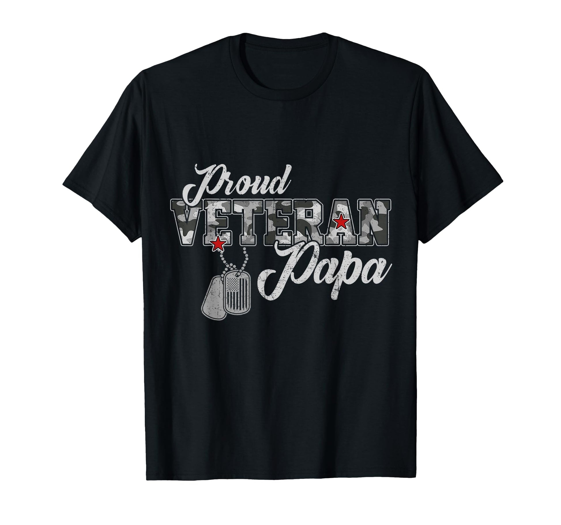 Proud Veteran Papa Camouflage Flag Us T-Shirt - Minimalist Print Men Women - T-Shirt, Sweatshirt, Hoodie