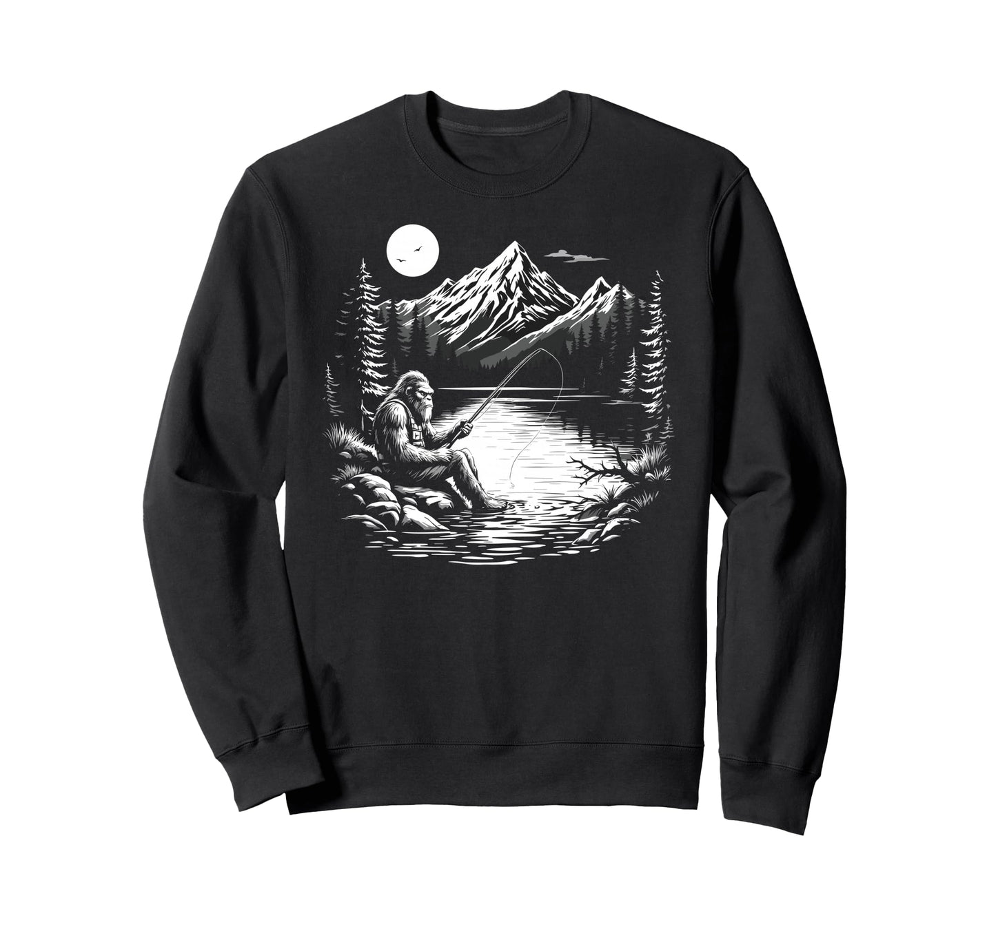 Bassquatch Sasquatch Fisher Bass Sweatshirt - Custom Art Print Unisex - T-Shirt, Sweatshirt, Hoodie