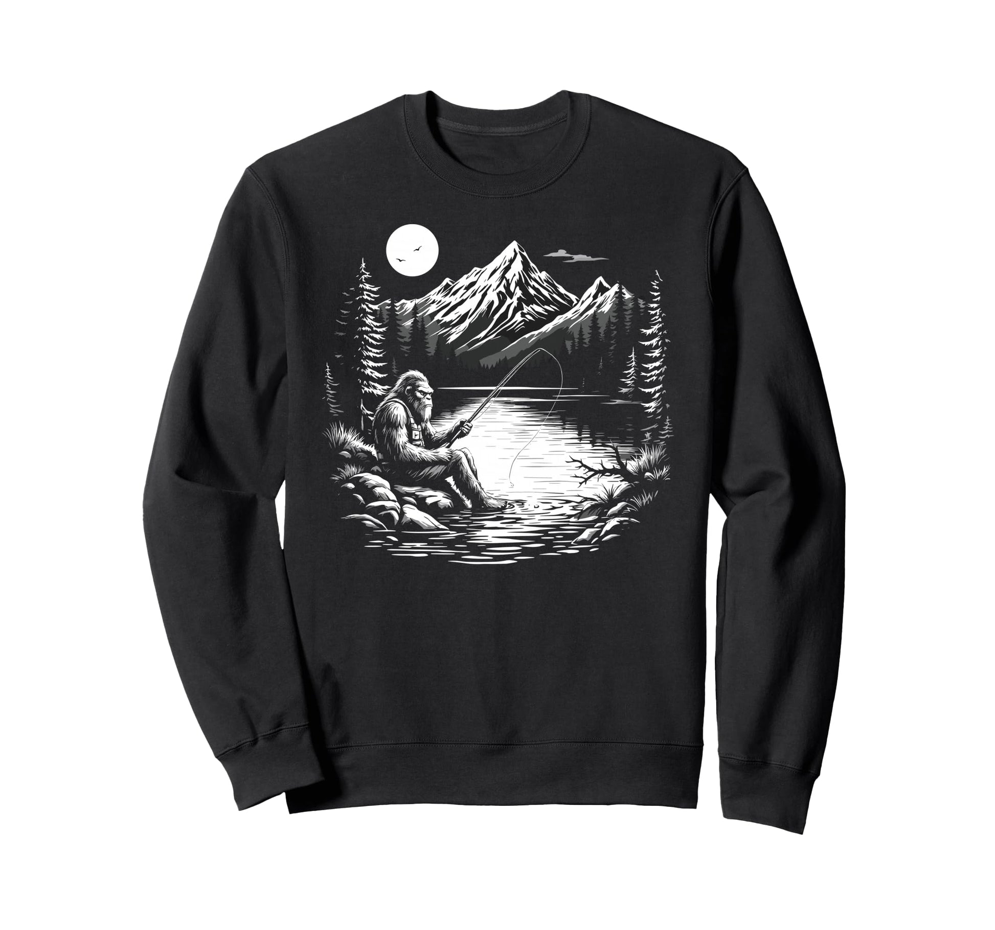 Bassquatch Sasquatch Fisher Bass Sweatshirt - Custom Art Print Unisex - T-Shirt, Sweatshirt, Hoodie