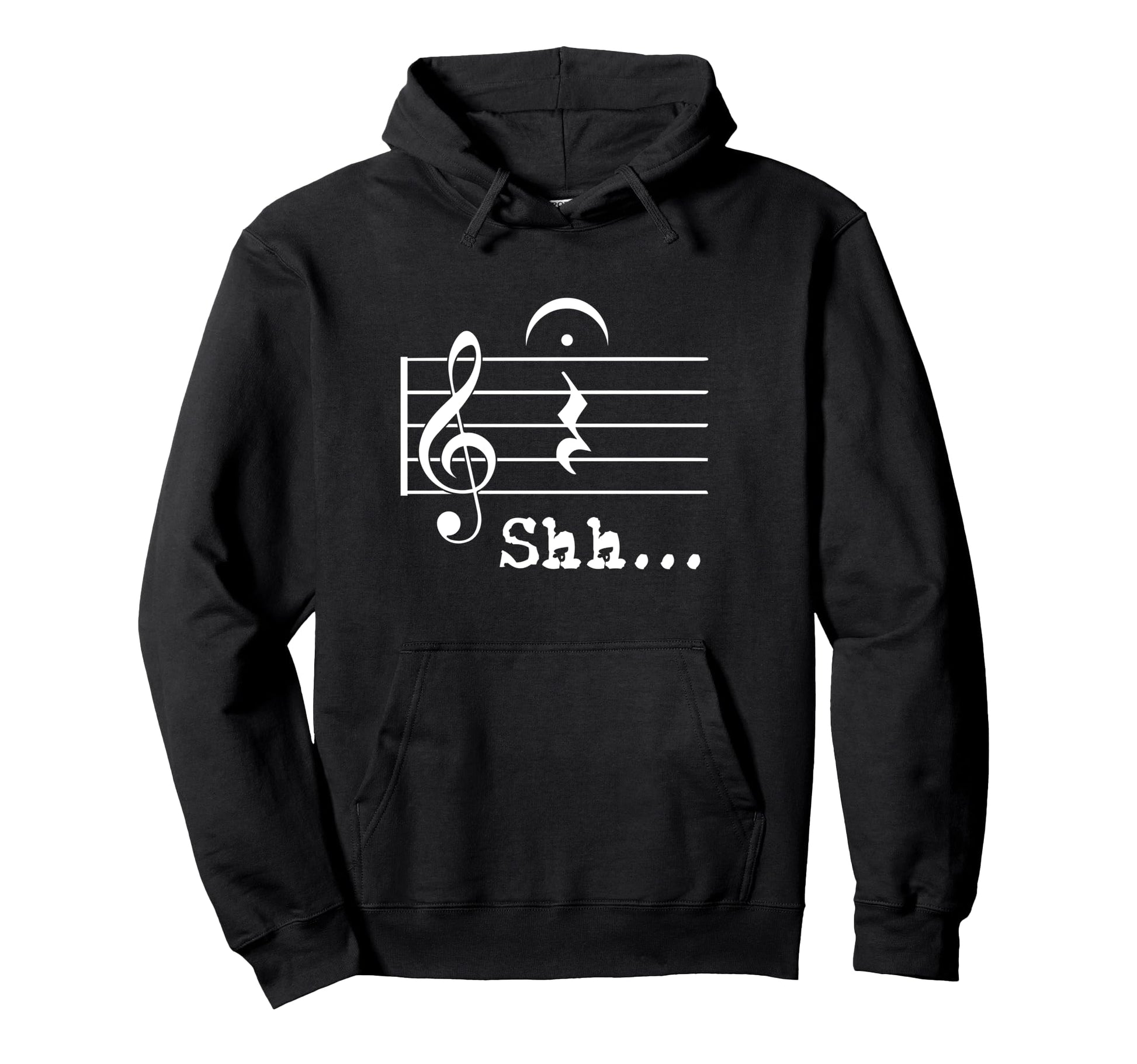 Funny Music Note Gifts Musician Shh Hoodie - Minimalist Print Unisex - T-Shirt, Sweatshirt, Hoodie
