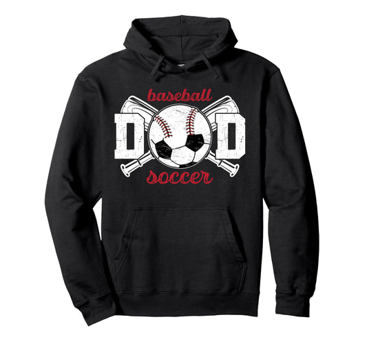 Baseball Soccer Dad Soccer Baseball Hoodie - Aesthetic Graphic Unisex - T-Shirt, Sweatshirt, Hoodie