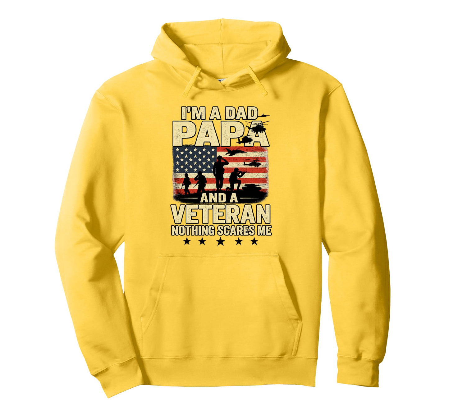 Im Dad Papa Veteran Papa Grandpa Hoodie - Minimalist Print for Adults - T-Shirt, Sweatshirt, Hoodie
