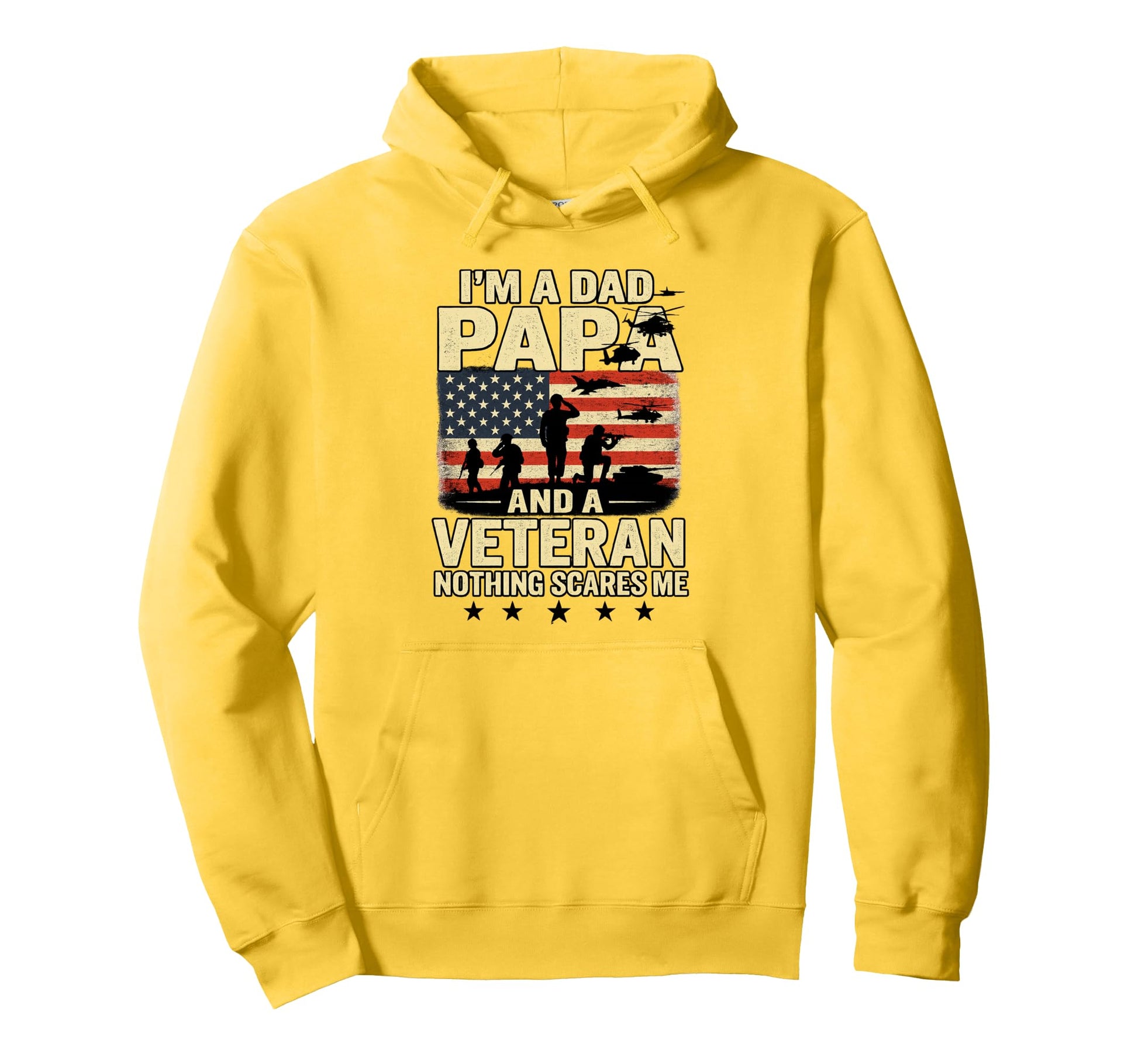 Im Dad Papa Veteran Papa Grandpa Hoodie - Minimalist Print for Adults - T-Shirt, Sweatshirt, Hoodie