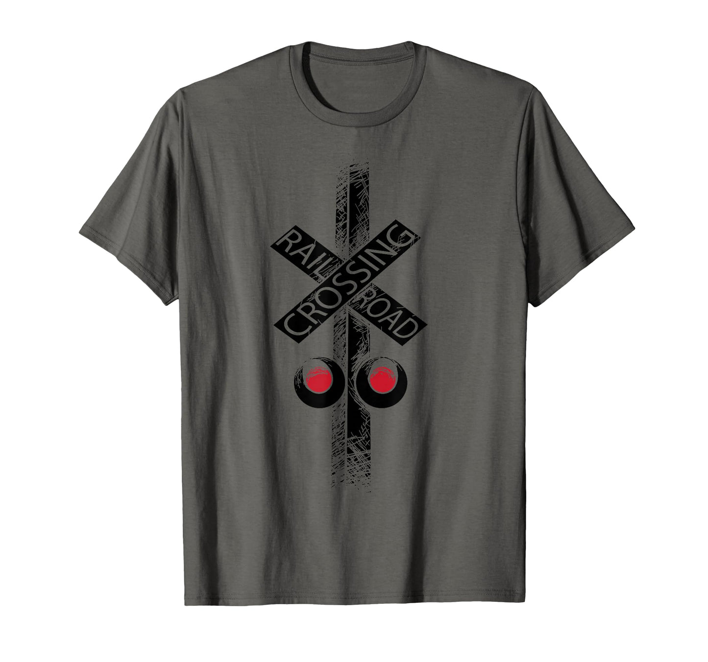 Railroad Crossing Road Sign Crossing T-Shirt - Aesthetic Graphic Men Women - T-Shirt, Sweatshirt, Hoodie