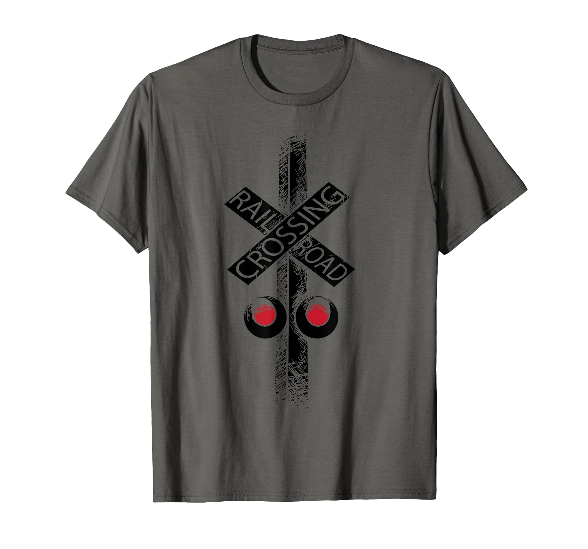 Railroad Crossing Road Sign Crossing T-Shirt - Aesthetic Graphic Men Women - T-Shirt, Sweatshirt, Hoodie