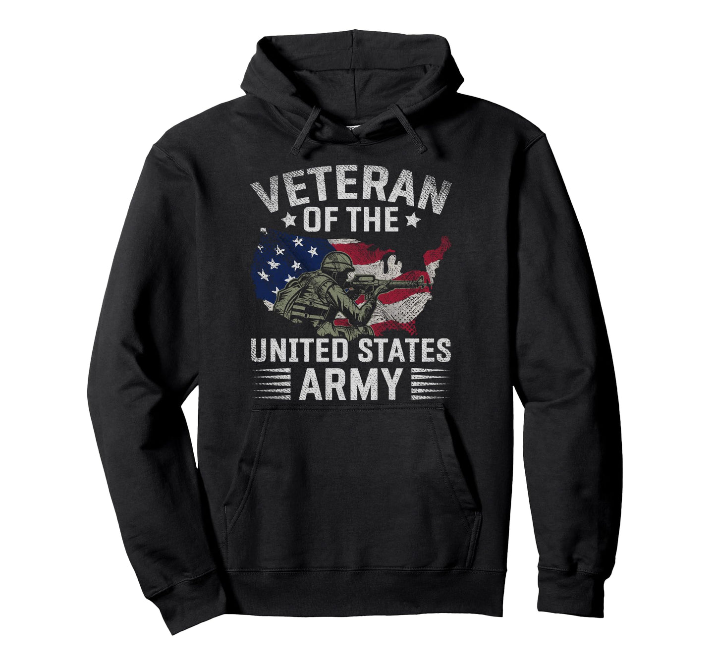 Proud Usa Flag Veteran United States Army Hoodie - Trendy Graphic Unisex - T-Shirt, Sweatshirt, Hoodie