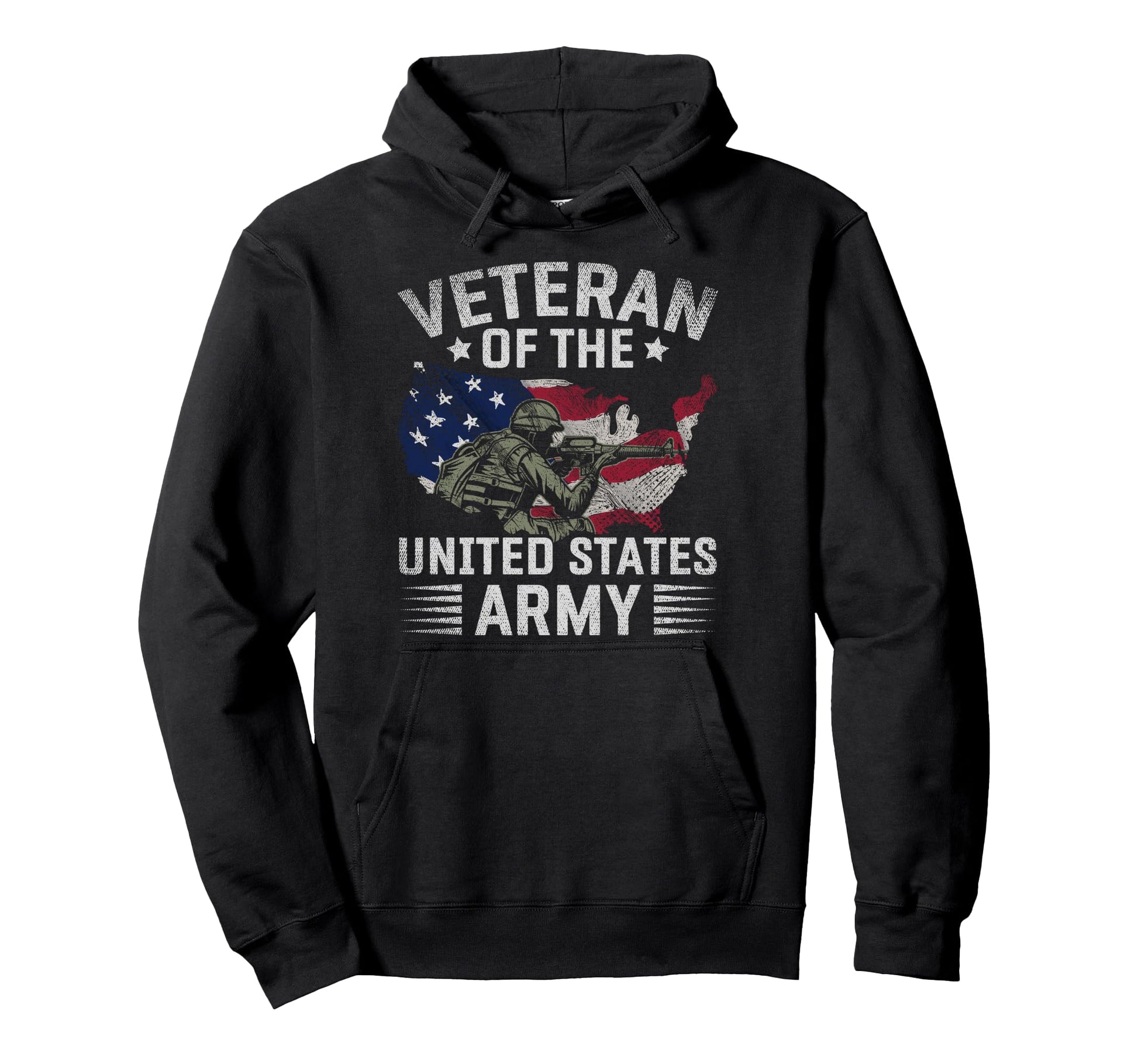 Proud Usa Flag Veteran United States Army Hoodie - Trendy Graphic Unisex - T-Shirt, Sweatshirt, Hoodie