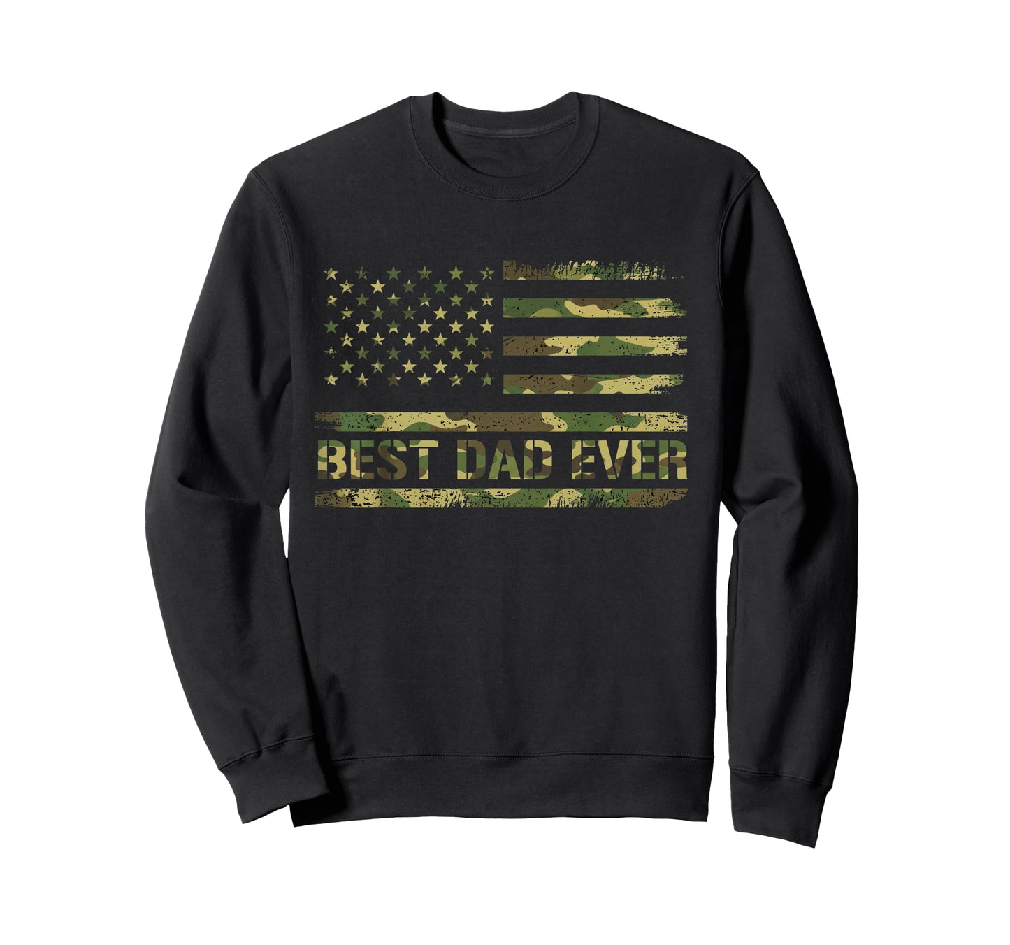 Best Dad Ever Us American Flag Sweatshirt - Graphic Print Men Women - T-Shirt, Sweatshirt, Hoodie